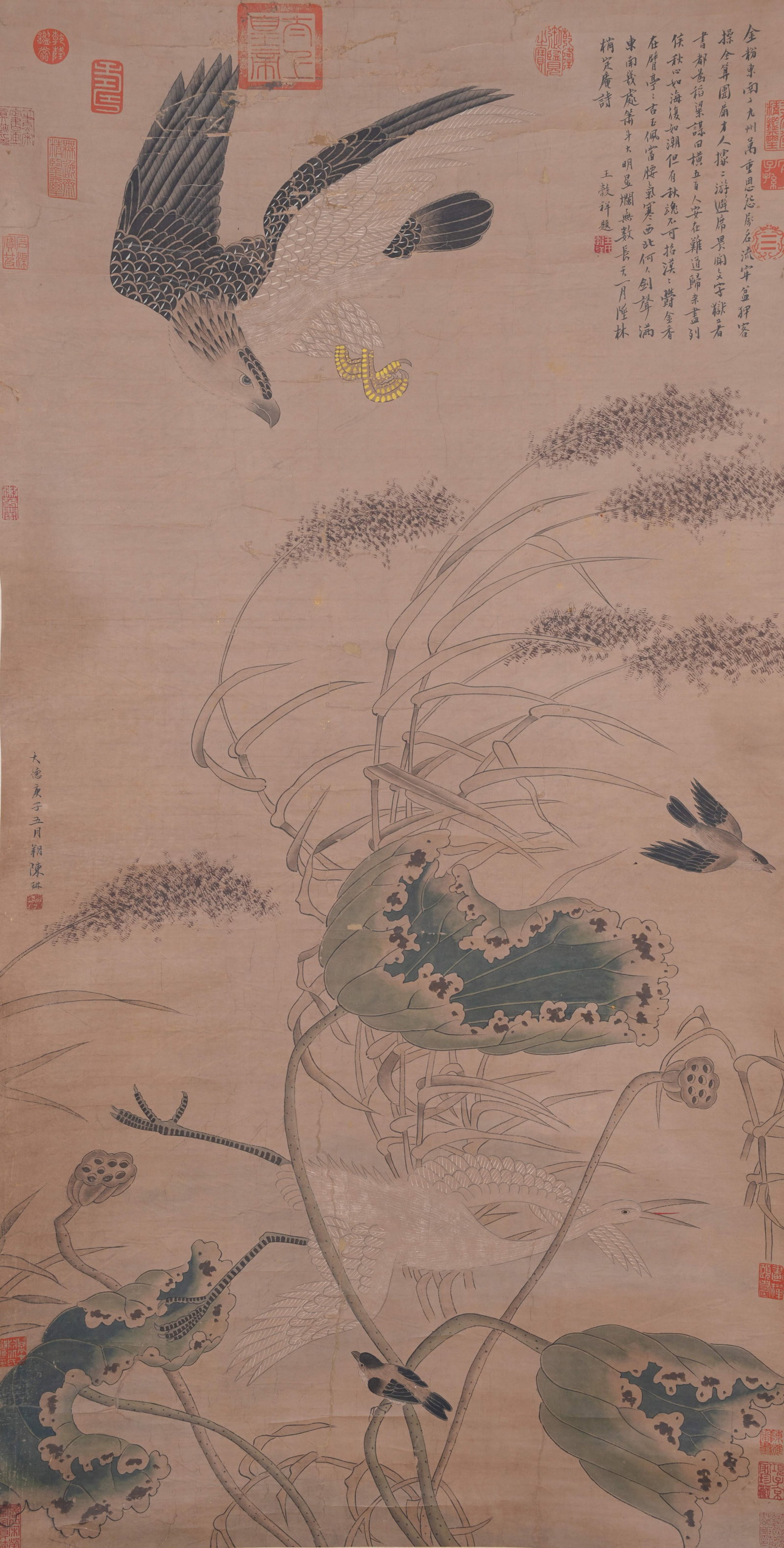 A FLOWER AND BIRD PAINTING ON PAPER BY CHEN LIN.陳琳 (1 of 11)