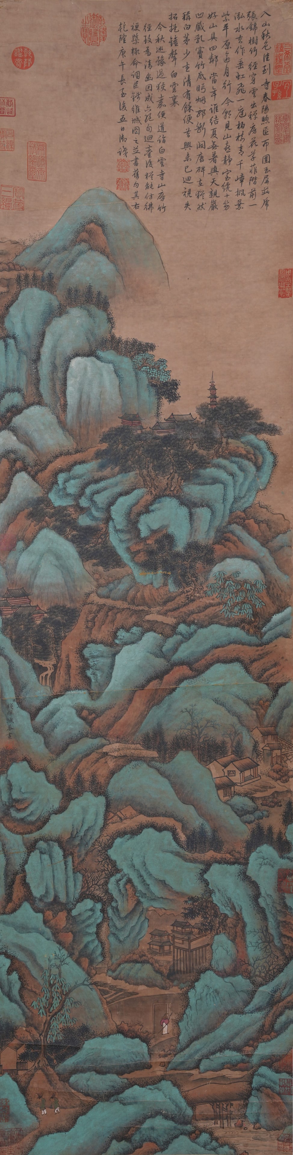 A LANDSCAPE PAINTING ON PAPER BY QIAN WEICHENG.錢維城: Landscape Painting on Paper by Qian Weicheng.錢維城
