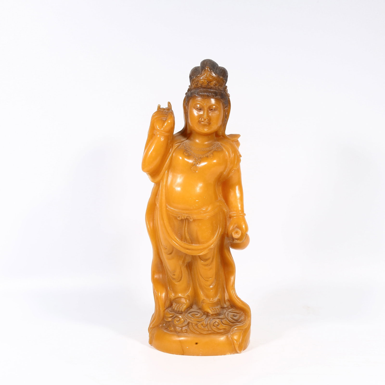 A SHOUSHAN STONE STANDING MAITREYA BODHISATTVA STATUE (1 of 8)
