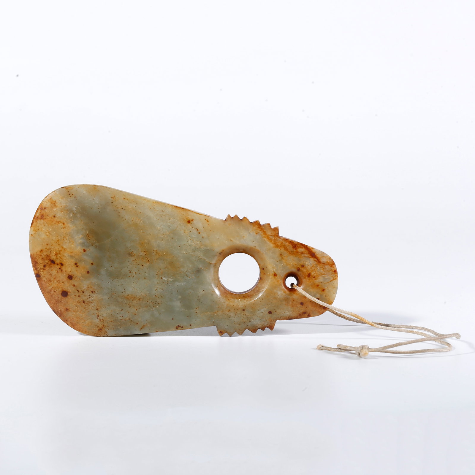 A ANCIENT JADE CARVED ZHANG DAO (CEREMONIAL BLADE) (1 of 10)