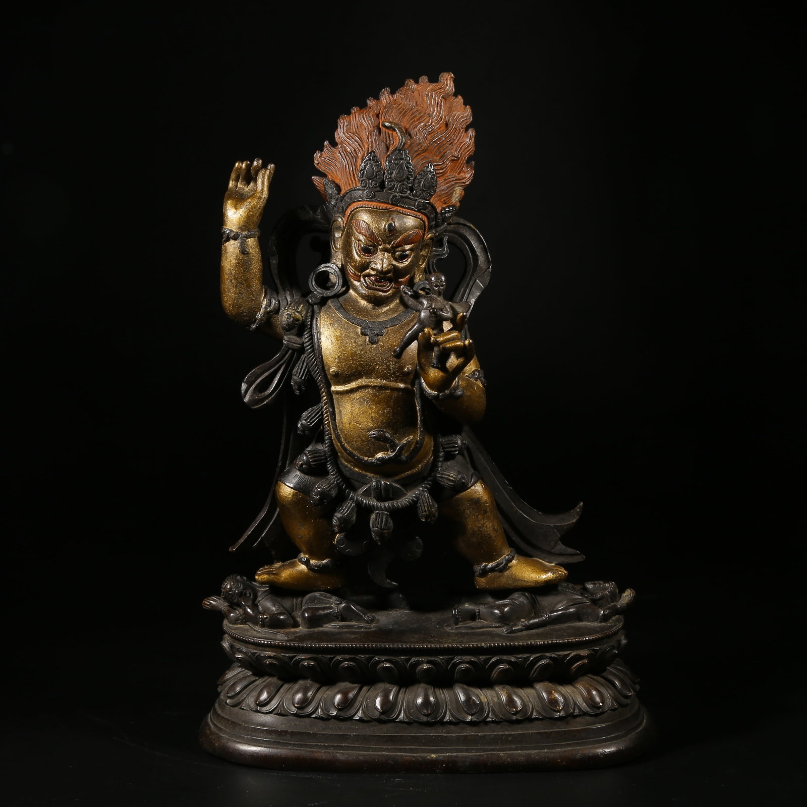 A BRONZE MUD-GILDED STATUE OF MAH?-REDDISH LORD OF LIFE (1 of 8)