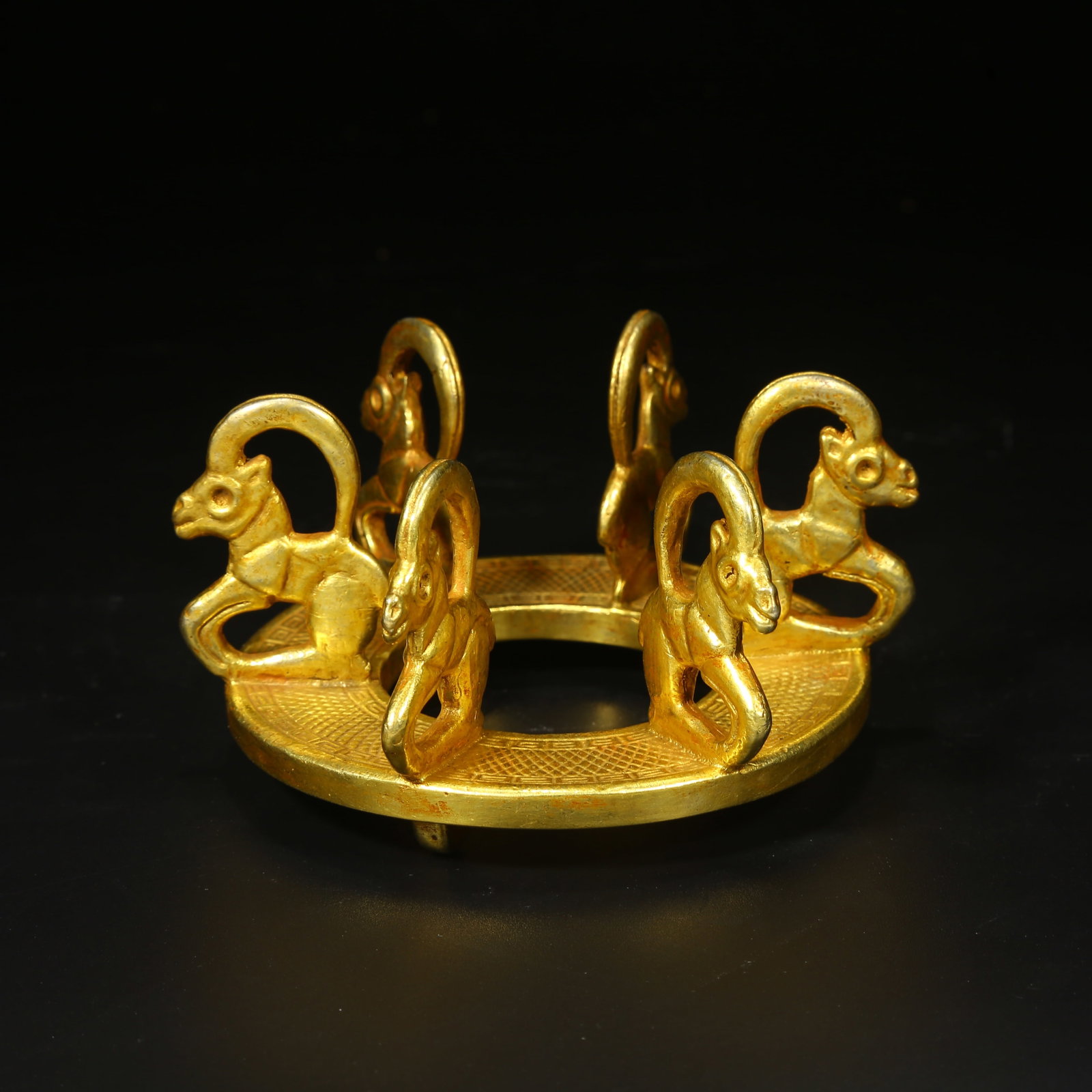 A BRONZE GILT ACCESSORIES: Bronze gilt accessories