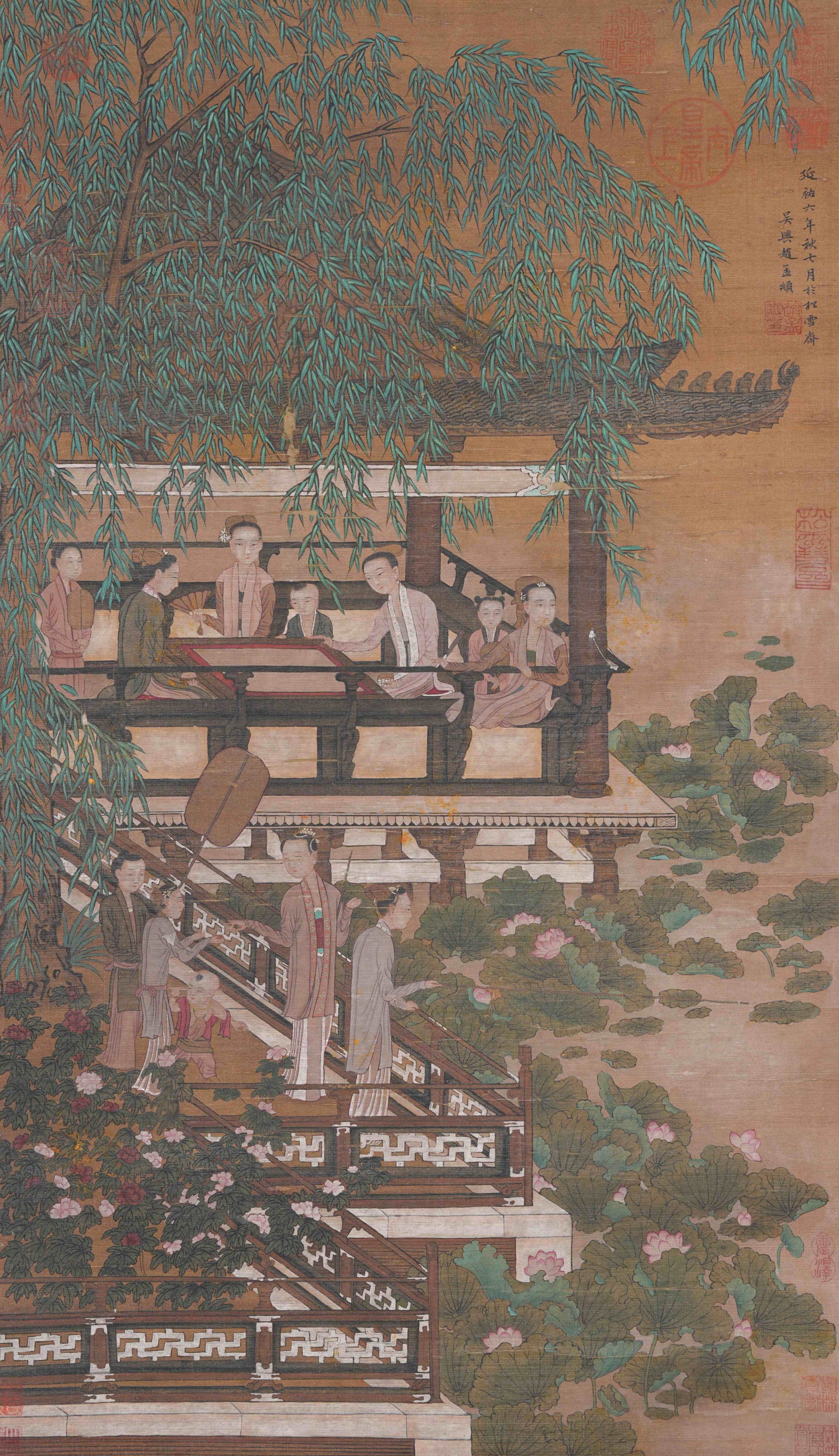 A FIGURE PAINTING ON SILK BY ZHAO MENGFU.趙孟頫: Figure Painting on Silk by Zhao Mengfu.趙孟頫