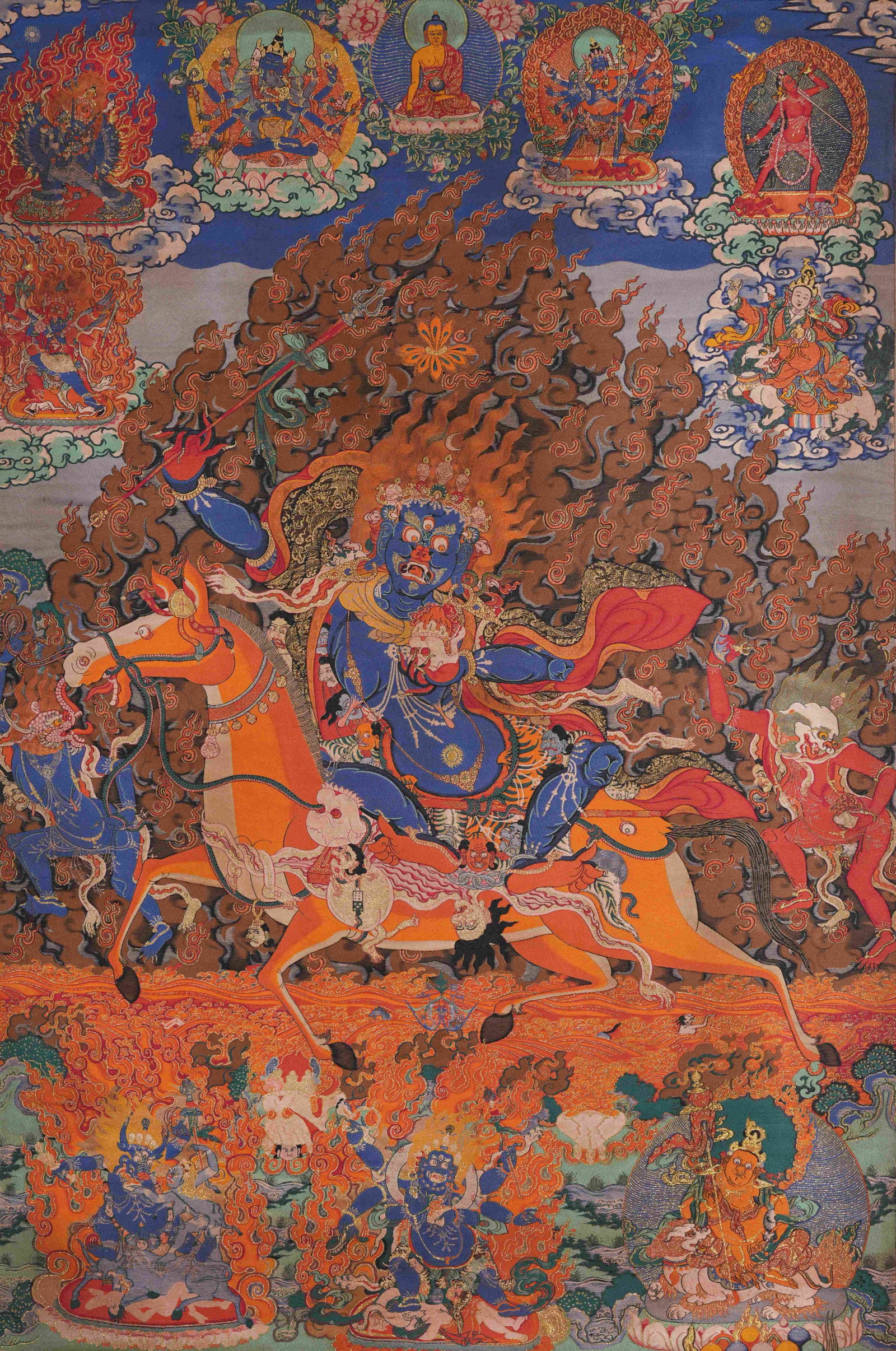 A BROCADE THANGKA OF AUSPICIOUS HEAVENLY MOTHER. (1 of 13)