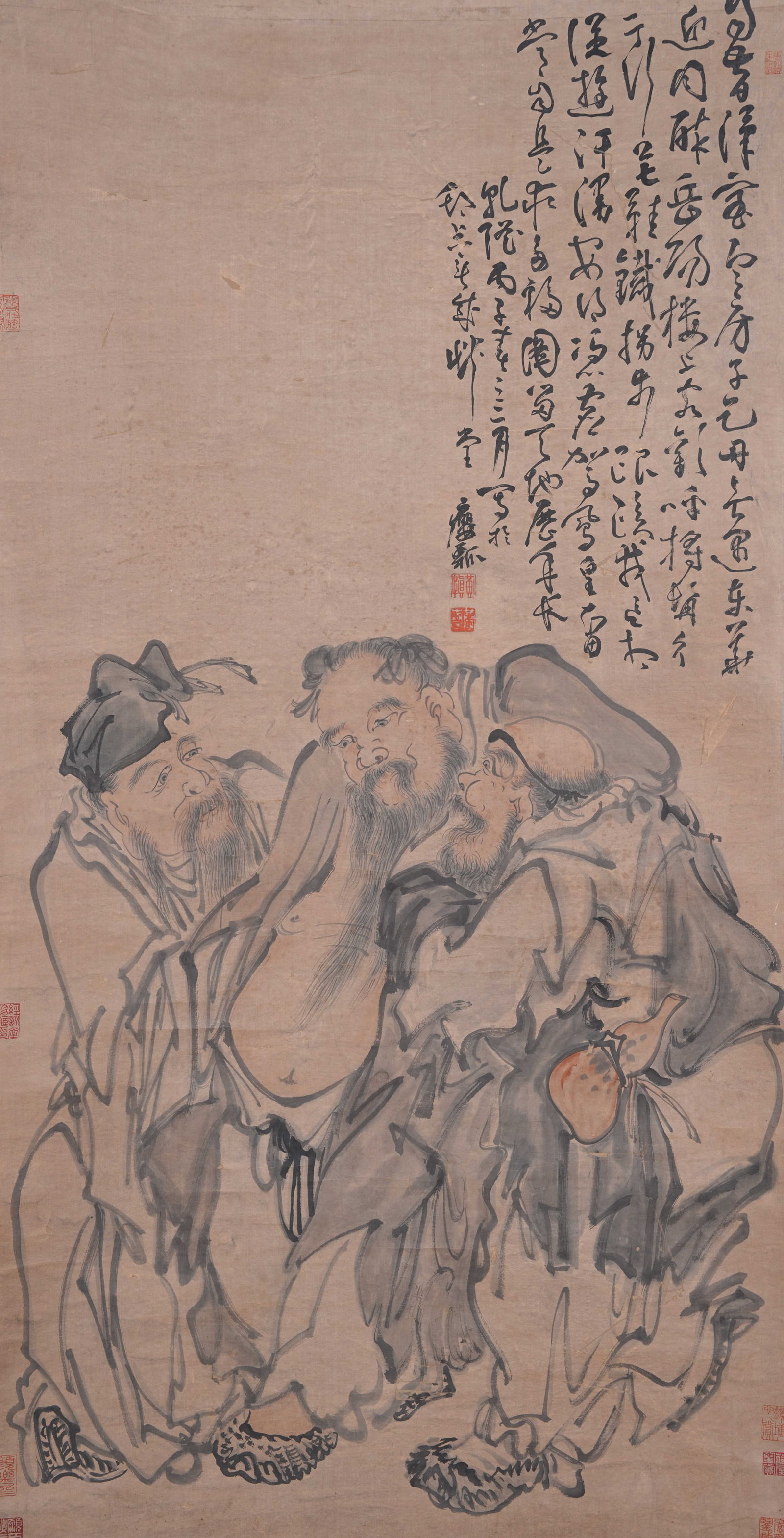 A FIGURE PAINTING ON PAPER BY HUANG SHEN.黃慎: Figure Painting on Paper by Huang Shen.黃慎