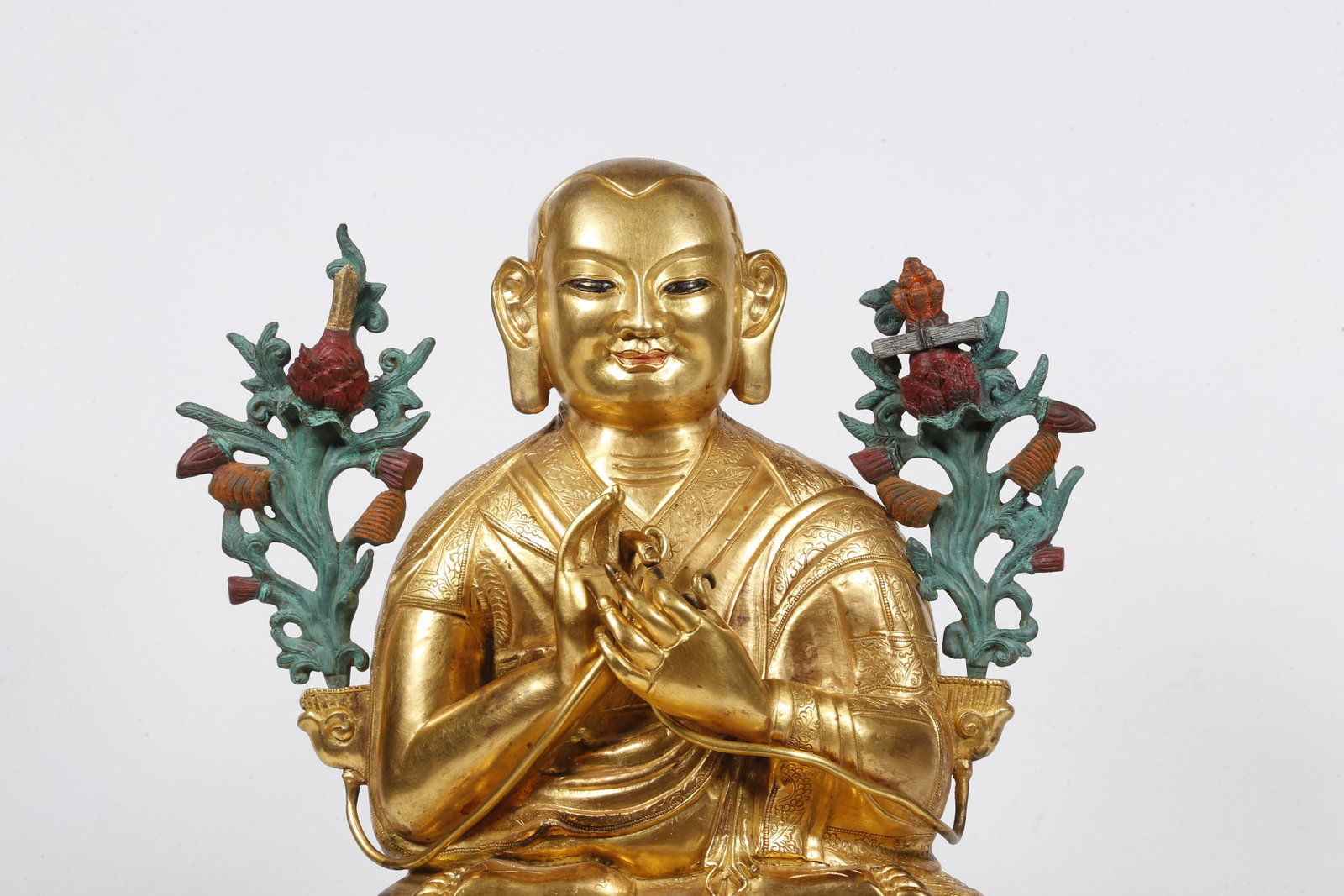 A GILT-BRONZE MASTER STATUE - 2