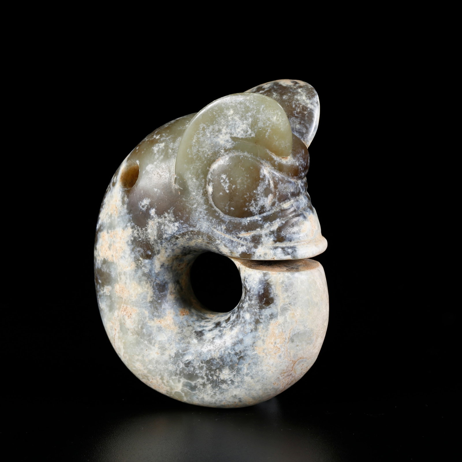A ARCHAIC JADE CARVED PIG-DRAGON (1 of 9)