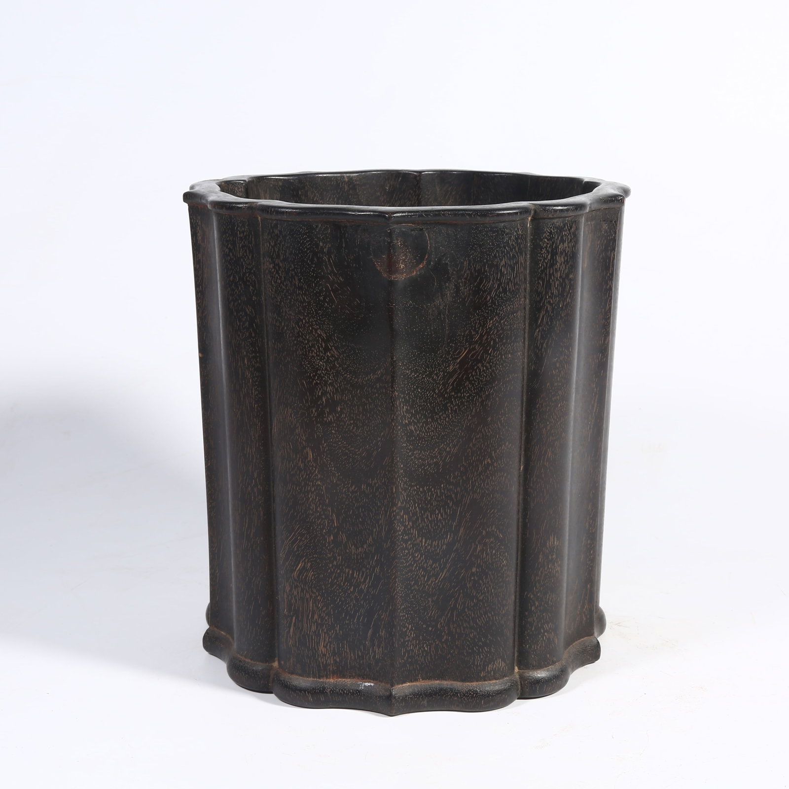 A ZITAN BRUSH POT WITH FLARED RIM: Zitan Brush Pot with Flared Rim