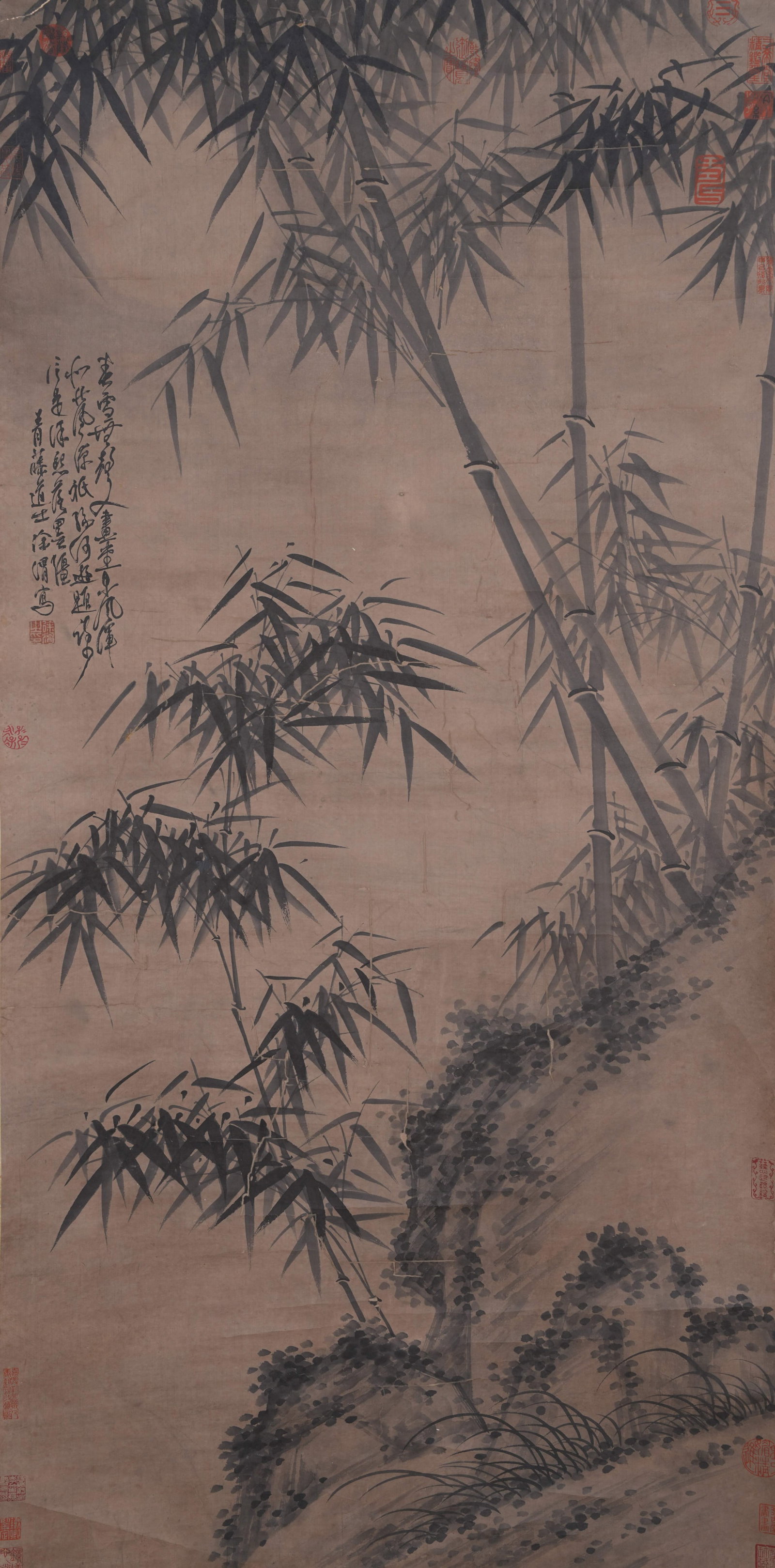 A INK BAMBOO PAINTING ON PAPER BY XU WEI.徐渭 (1 of 9)