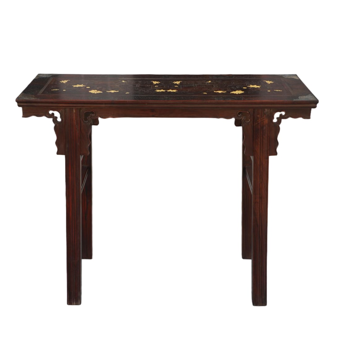 A HUANGHUALI LONG TABLE CARVED WITH KYLIN AND FLORAL PATTERN (1 of 7)