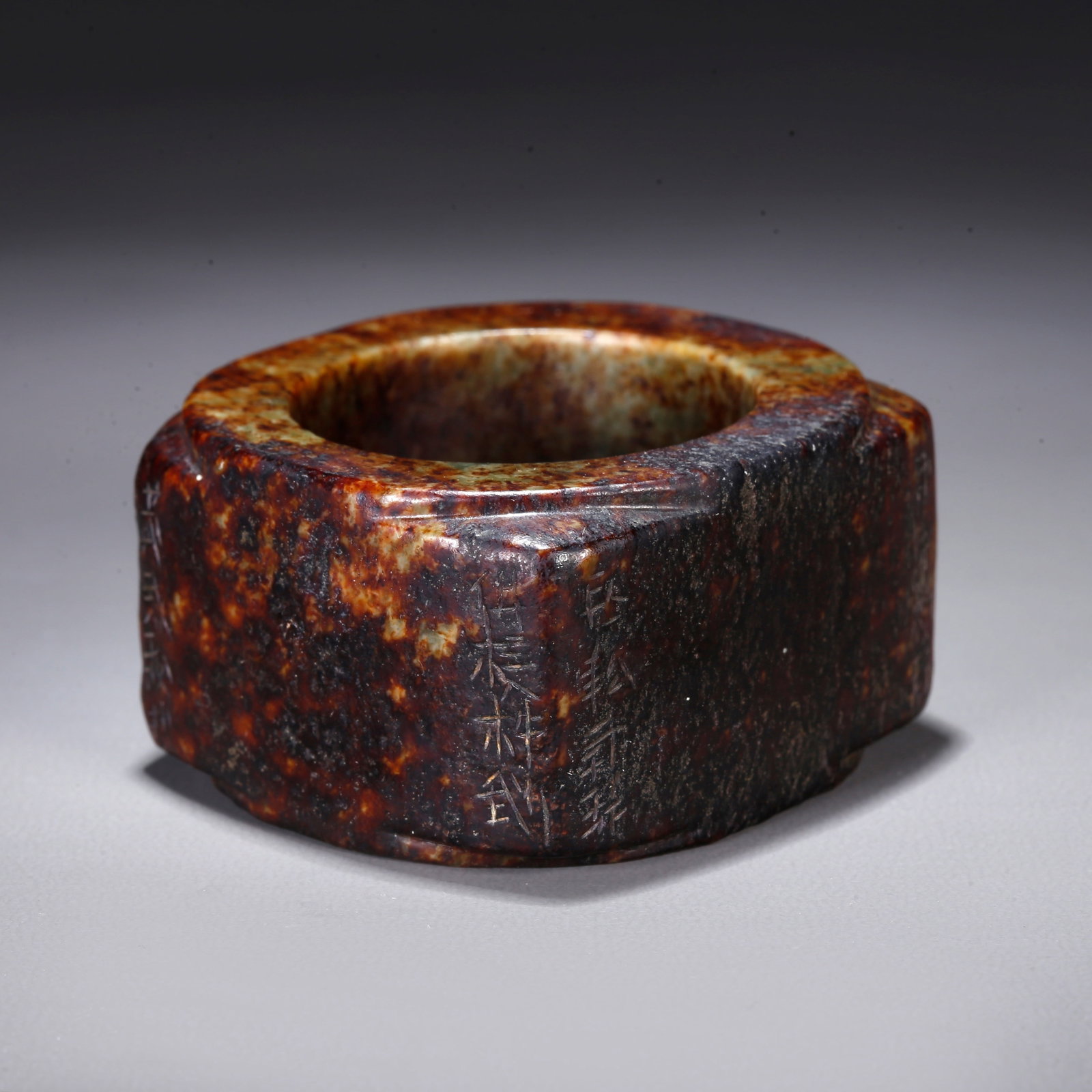 A CARVED ANCIENT JADE CONG (1 of 9)