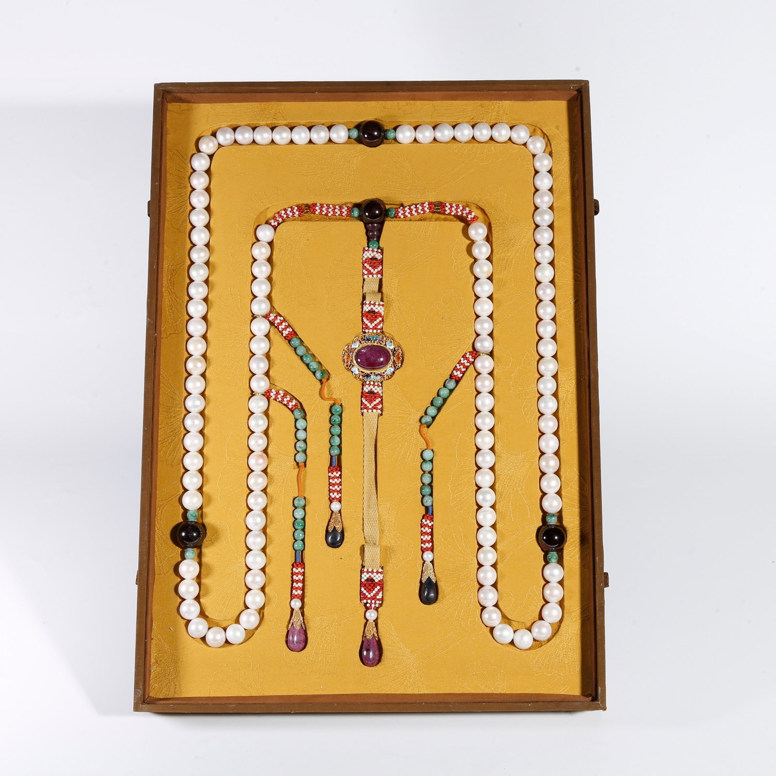 A STRING OF EASTERN PEARL COURT BEADS (1 of 9)