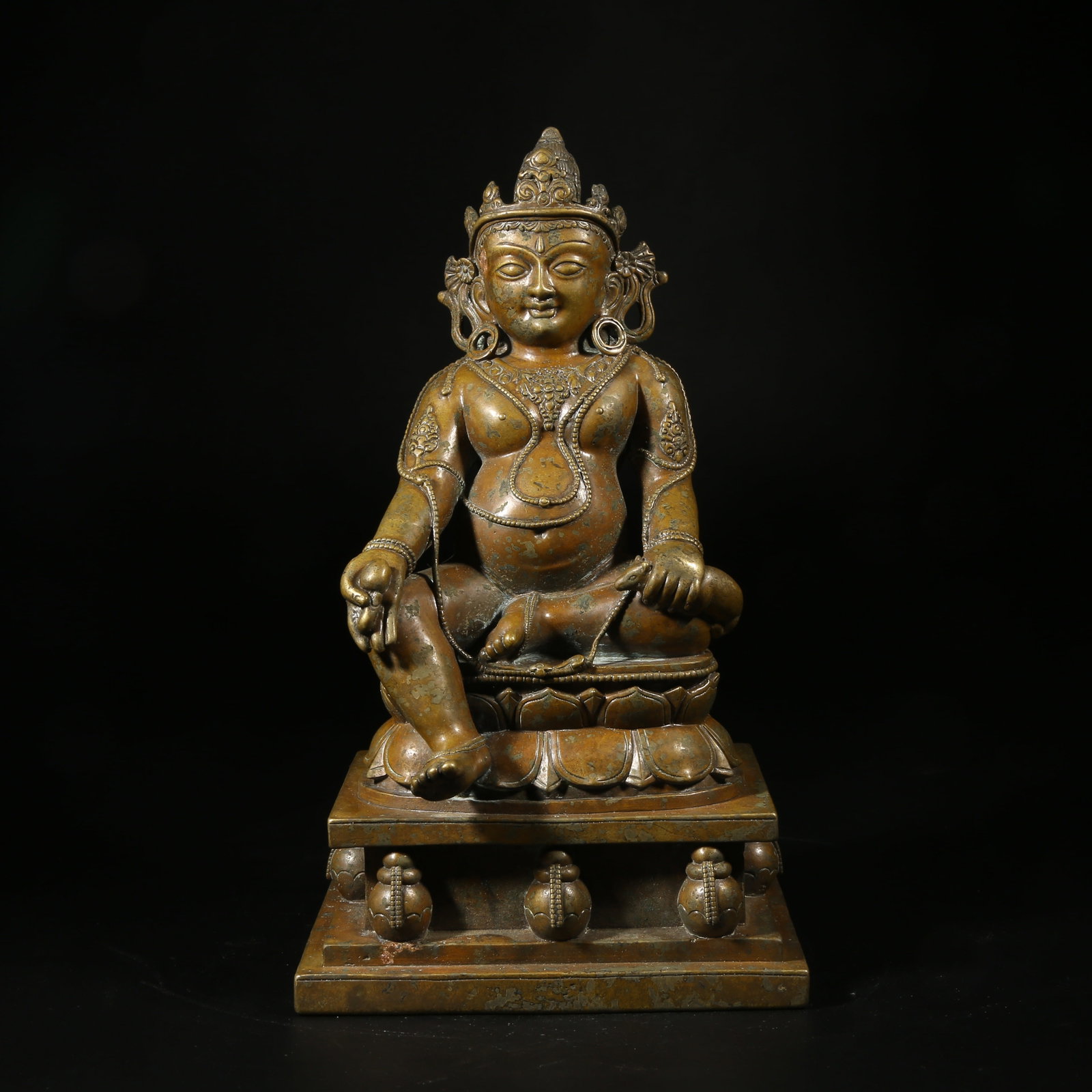 A ALLOY-BRONZE STATUE OF YELLOW JAMBHALA (1 of 8)