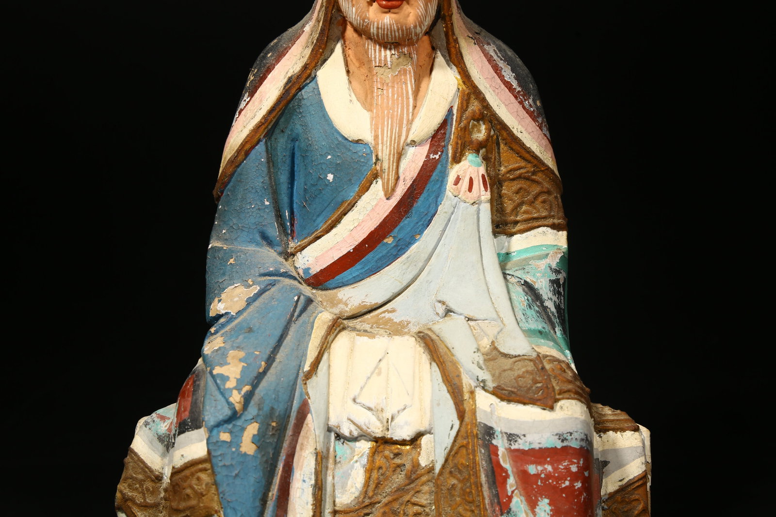 A POLYCHROME PAINTED CLAY FIGURE - 3