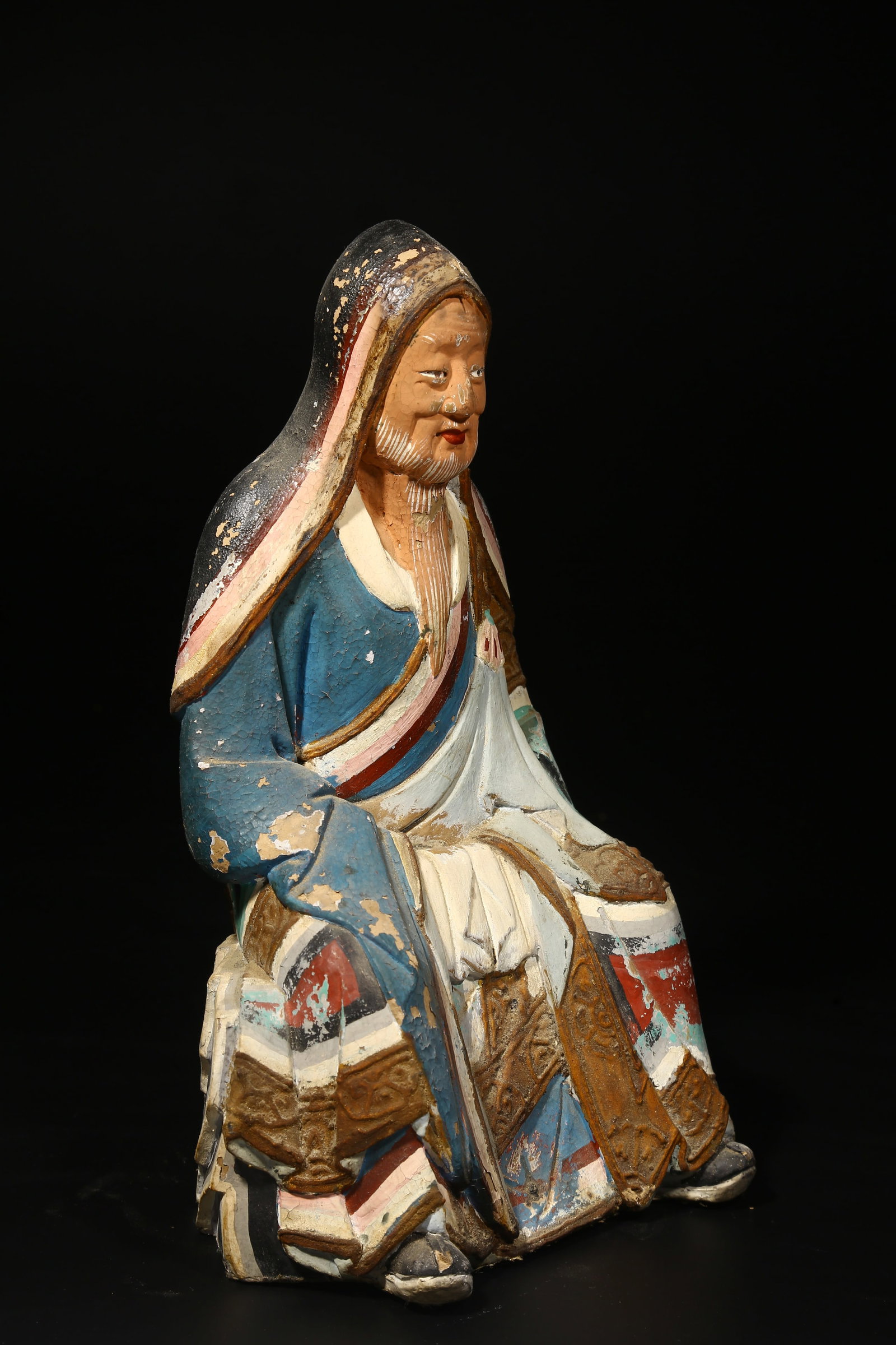 A POLYCHROME PAINTED CLAY FIGURE - 5