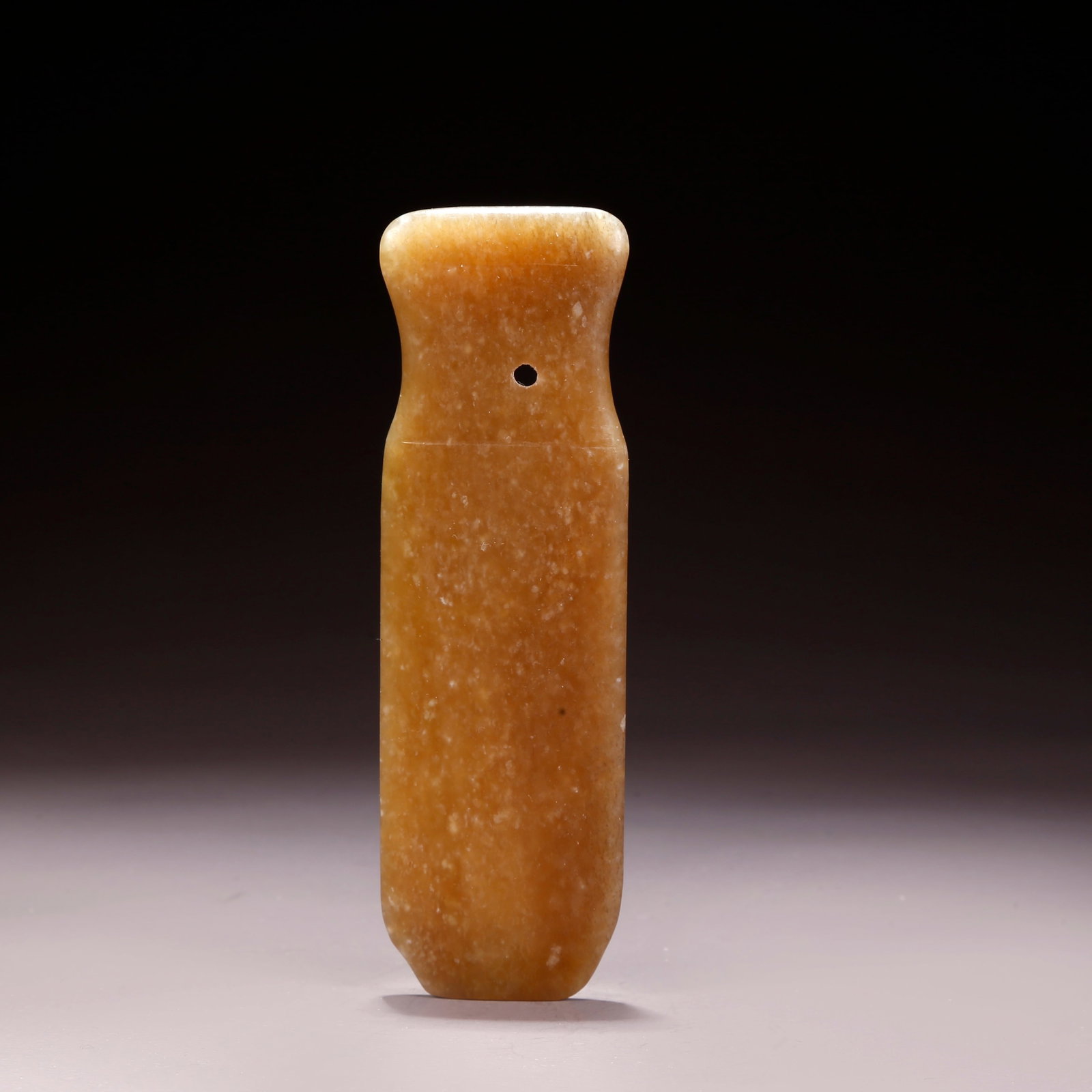 A ANCIENT JADE HANDLE-SHAPED OBJECT: Ancient Jade Handle-Shaped Object