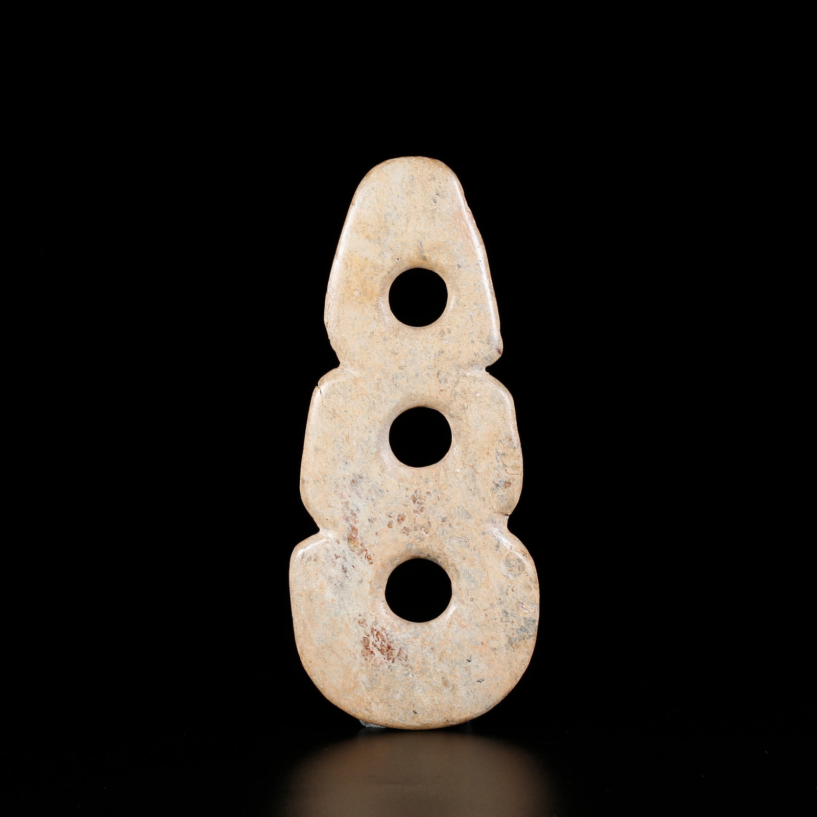 A ARCHAIC JADE CARVED TRIPLE BI DISCS (1 of 10)
