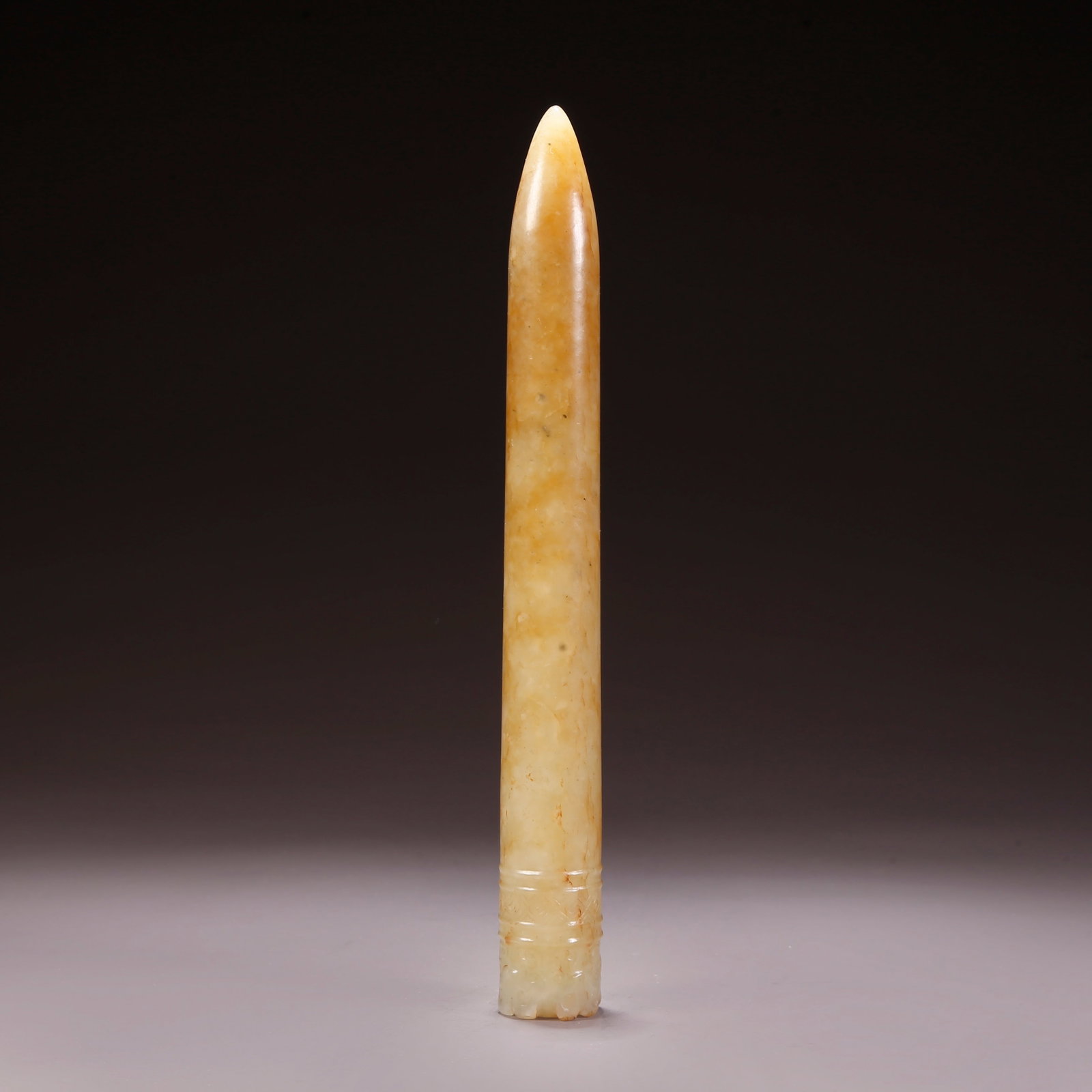 A HETIAN JADE CONICAL OBJECT: Hetian Jade Conical Object