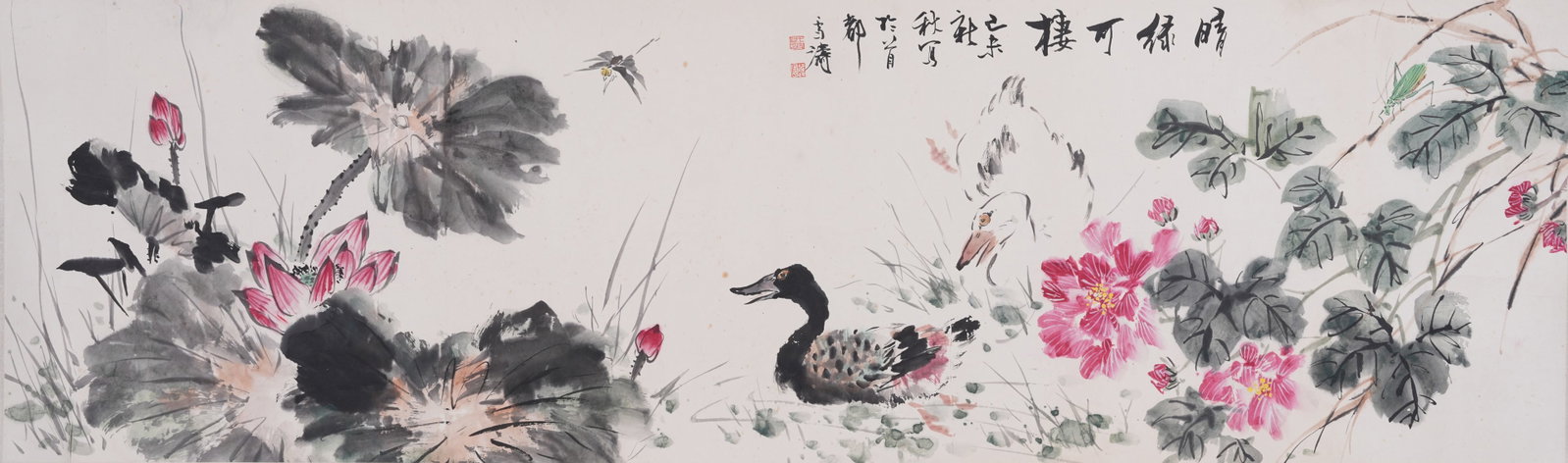 A FLOWER AND BIRD PAINTING ON PAPER MOUNTED UNFRAMED BY WANG XUETAO.王雪濤: Flower and Bird Painting on Paper Mounted Unframed by Wang Xuetao.王雪濤