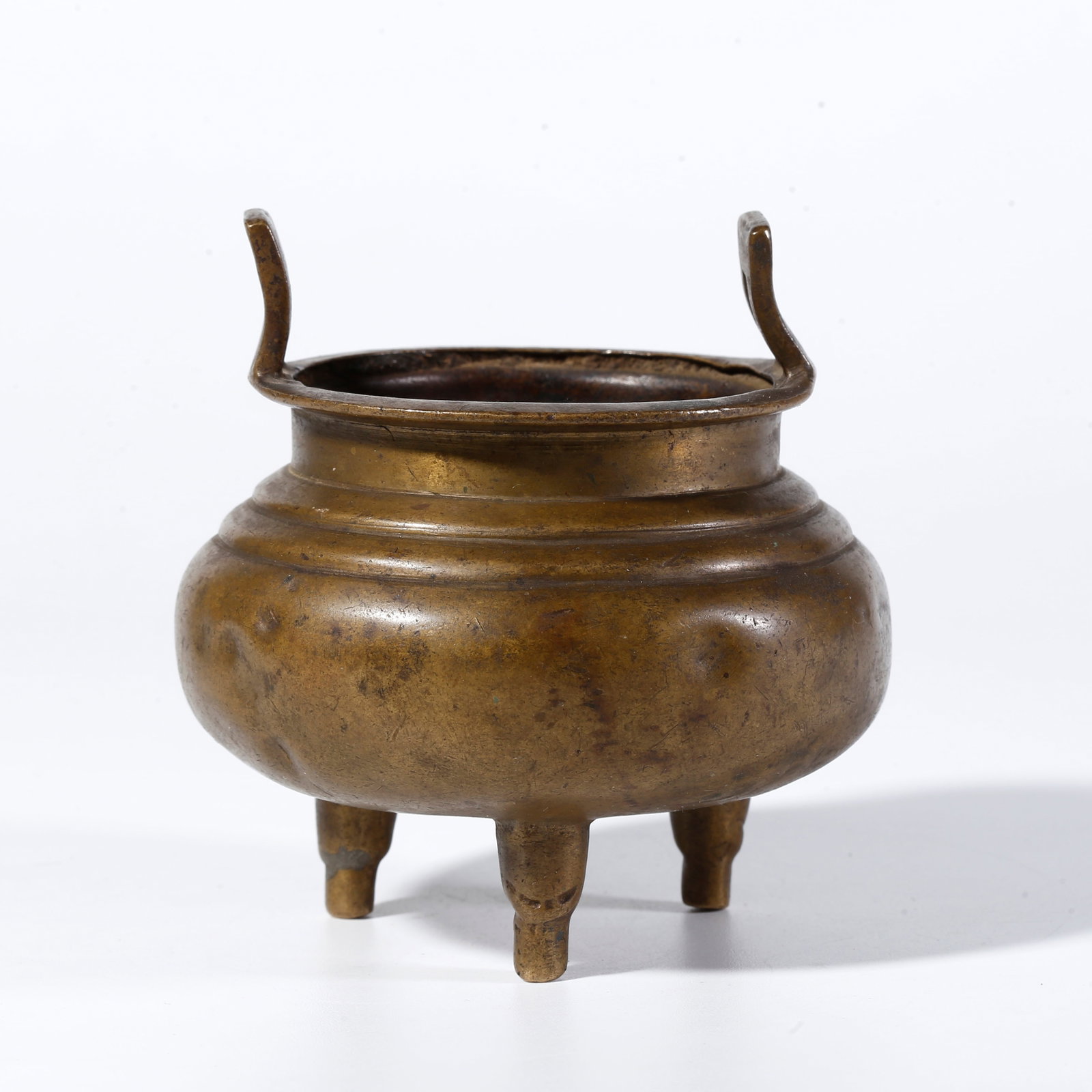 A BRONZE TRIPOD CENSER WITH HIGH EARS (1 of 9)