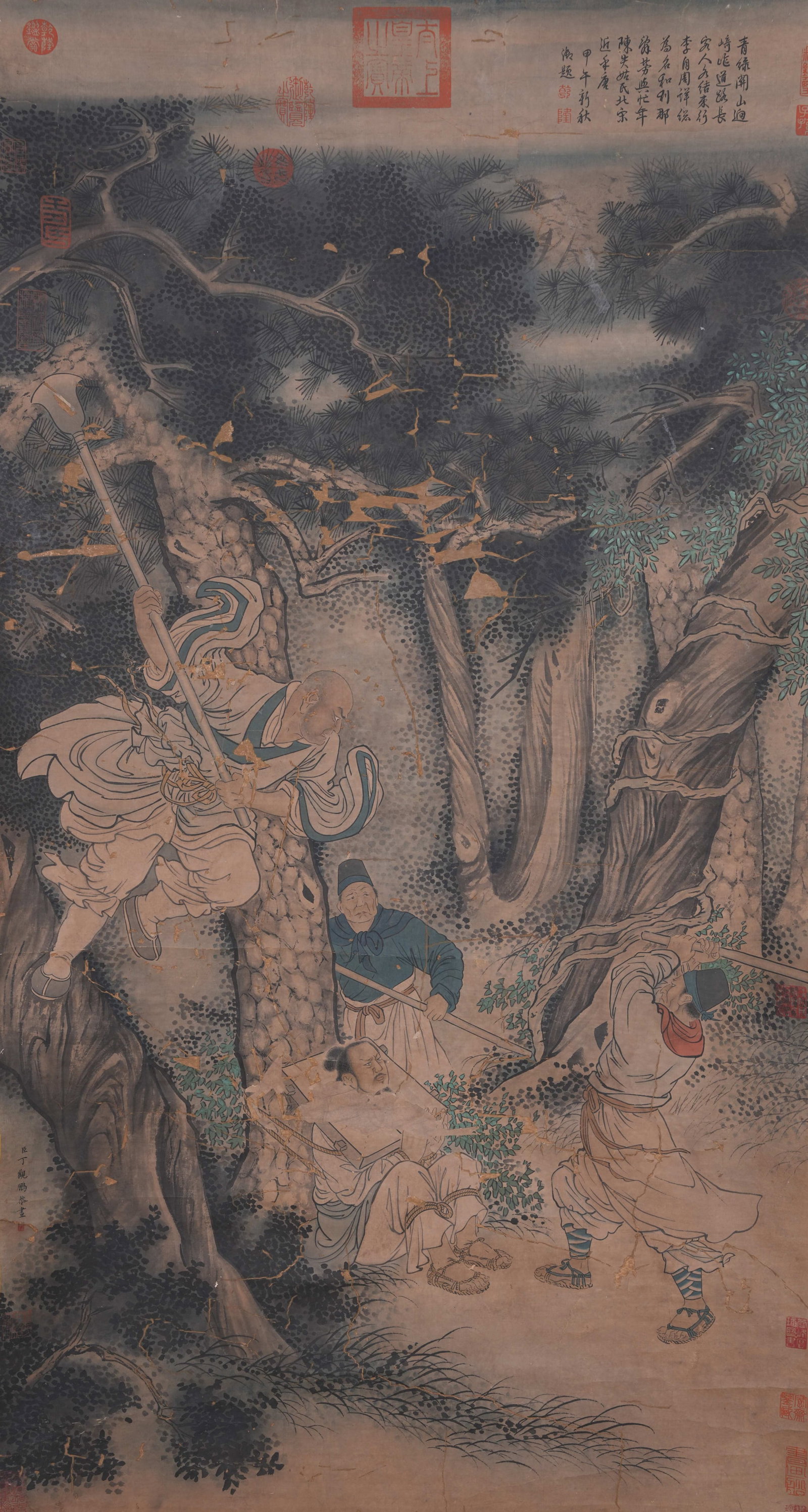 A FIGURE STORY PAINTING ON PAPER BY DING GUANPENG.丁觀鵬 (1 of 11)