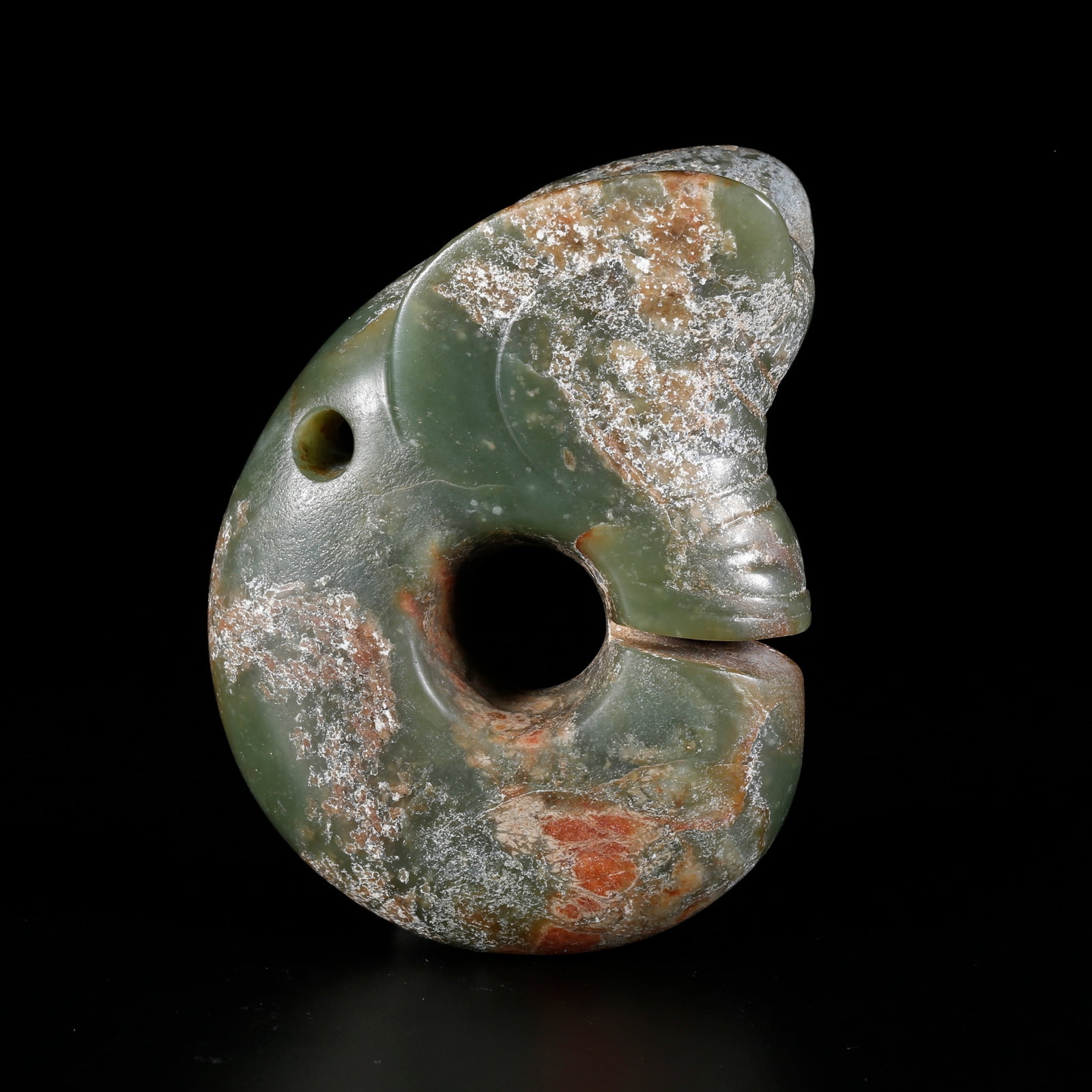 A ARCHAIC JADE CARVED PIG-DRAGON (1 of 10)