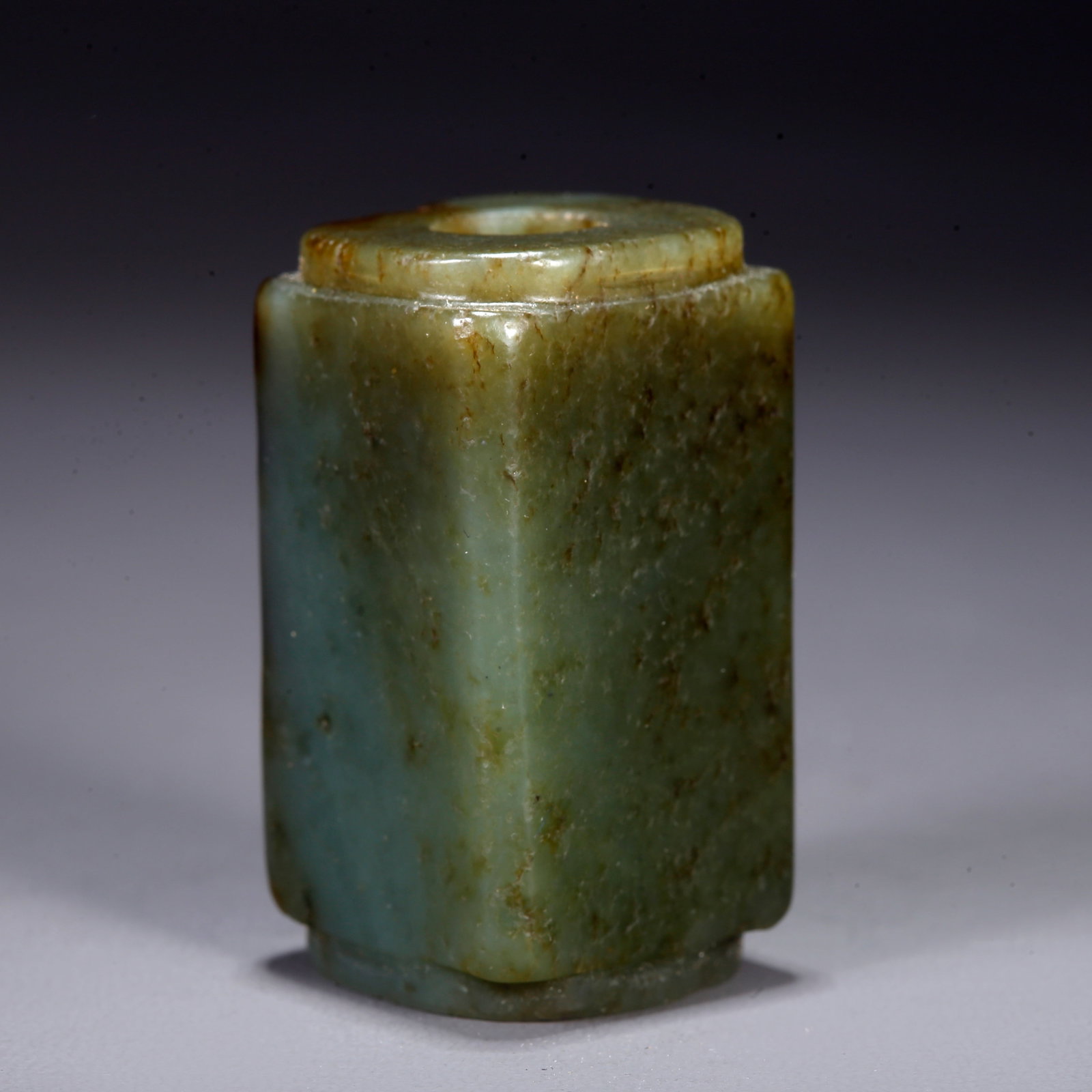 A CARVED HETIAN JADE CONG (1 of 8)