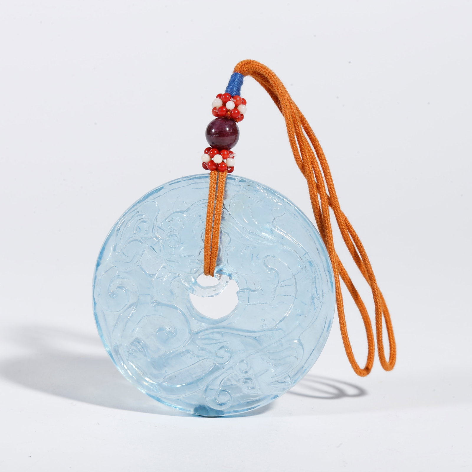 A AQUAMARINE ANIMAL PATTERN PENDANT ORNAMENT (1 of 9)