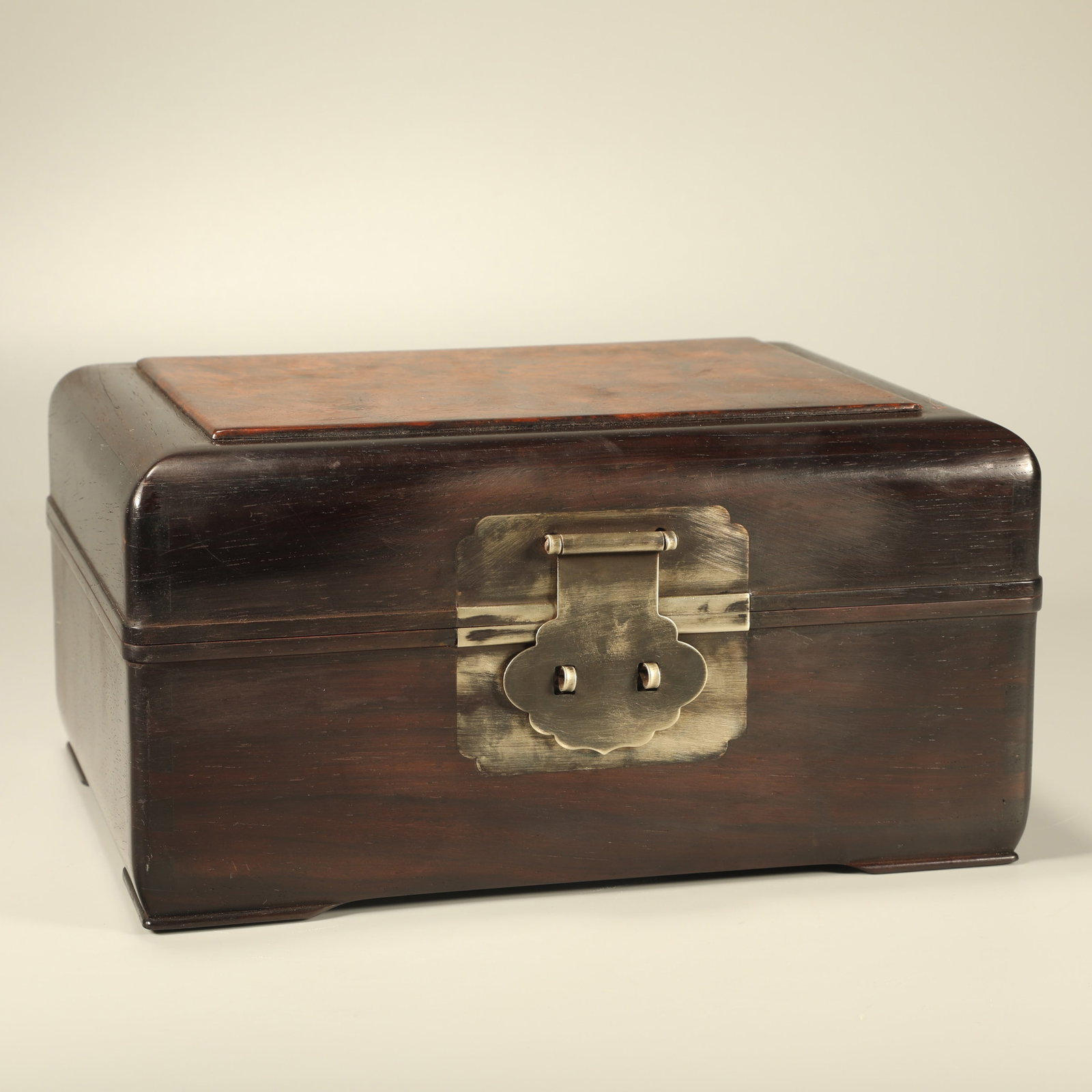 A RED SANDALWOOD JEWELRY BOX INLAID WITH CHERRY WOOD (1 of 8)