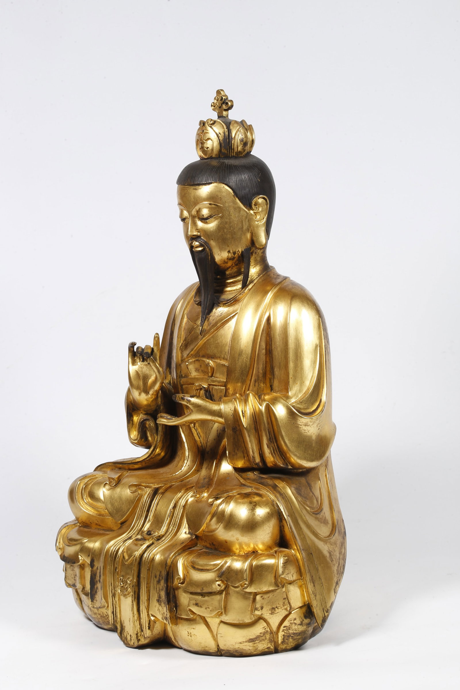 A GILT-BRONZE STATUE - 4