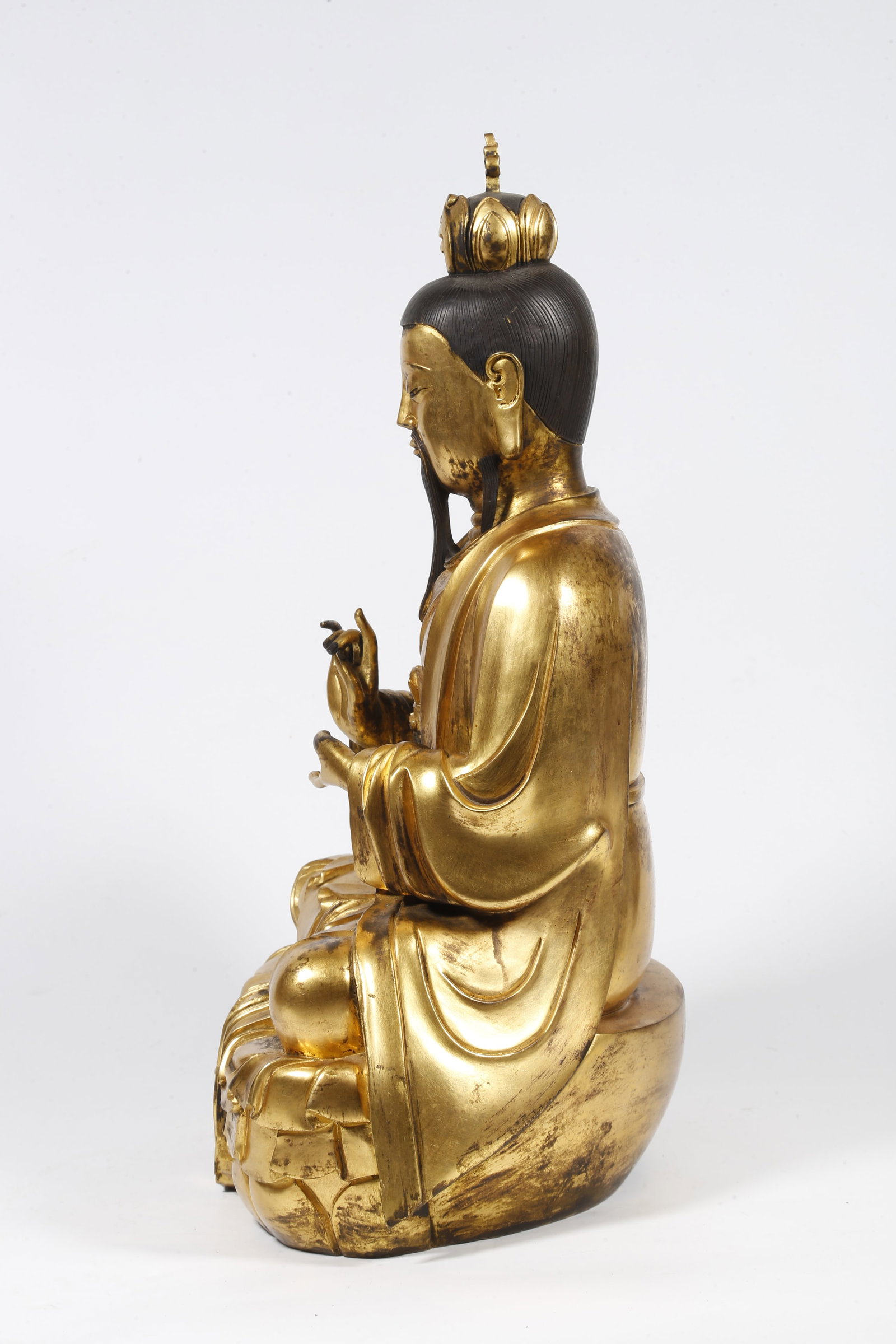 A GILT-BRONZE STATUE - 5