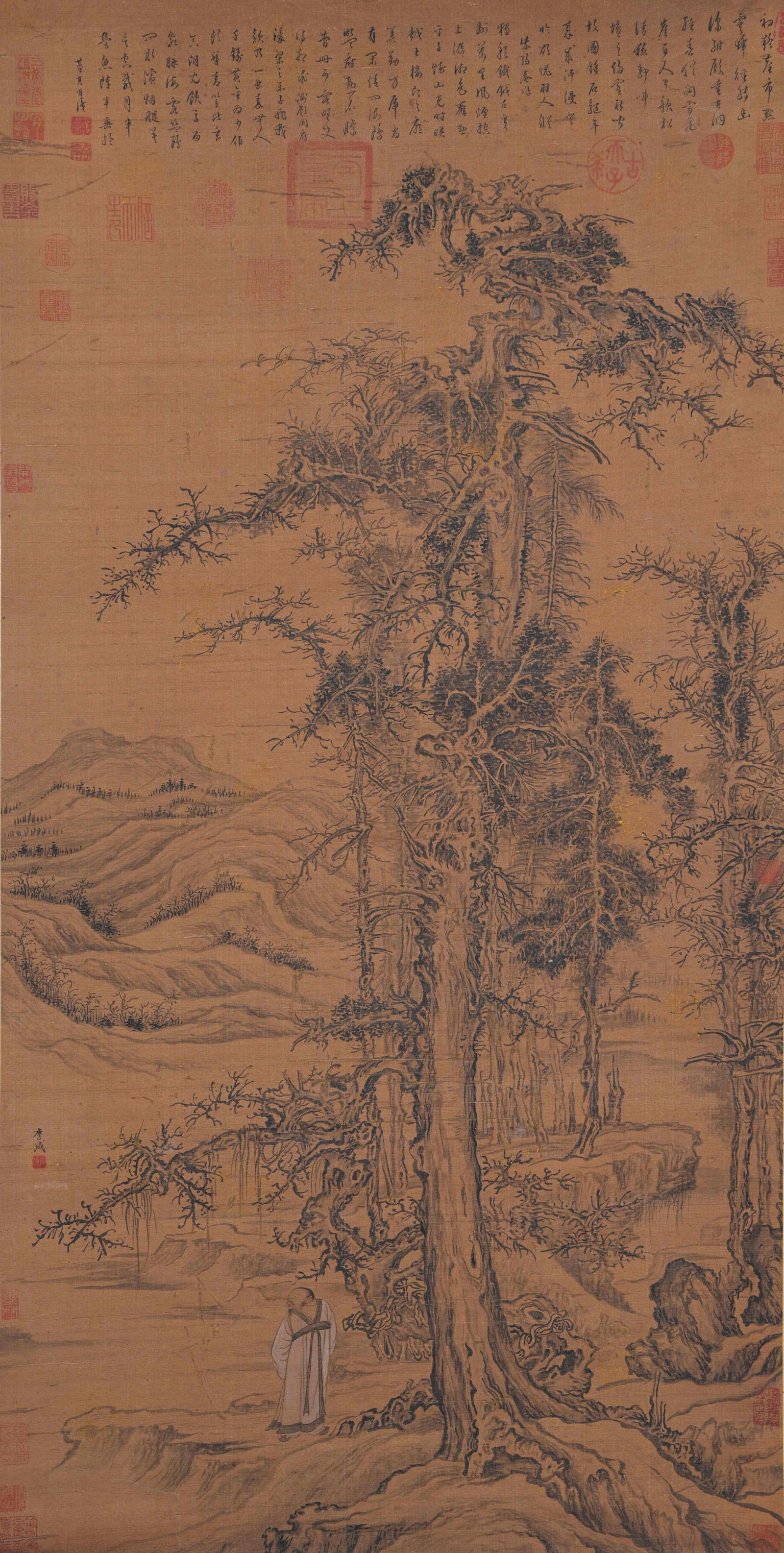 A LANDSCAPE PAINTING ON SILK BY LI CHENG.李成 (1 of 12)
