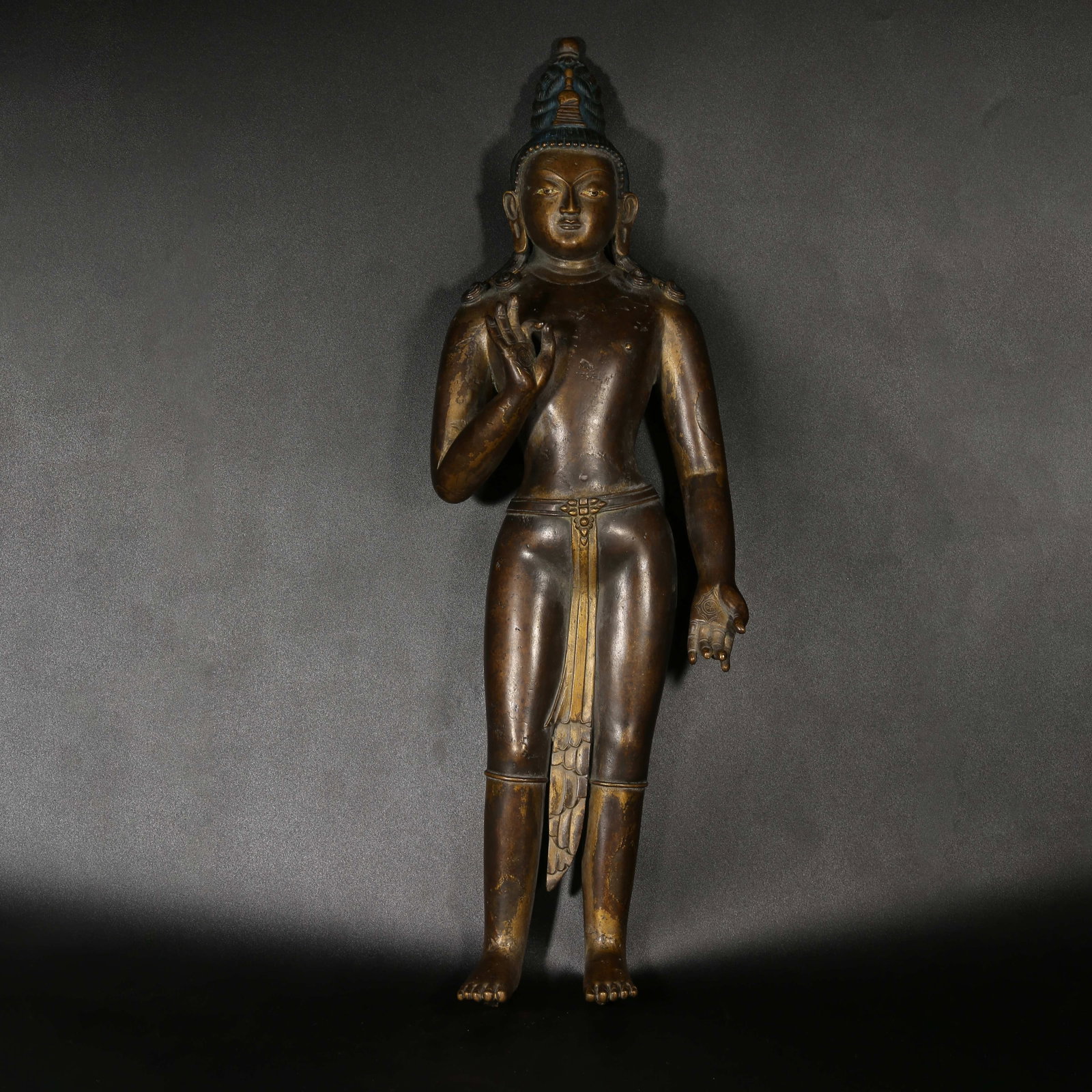 A STANDING STATUE OF MAITREYA BODHISATTVA (BRONZE) (1 of 8)