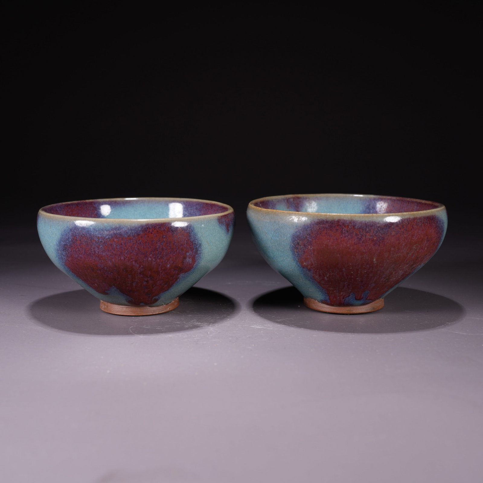 A JUN WARE TEA BOWLS (SET) - 4