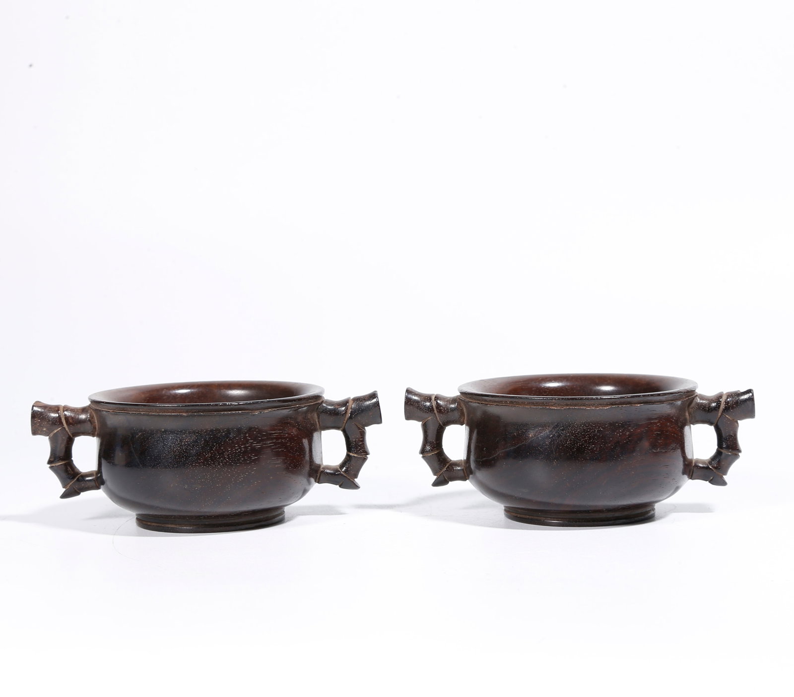 A RED SANDALWOOD DOUBLE BAMBOO EARS CUP (1 of 9)