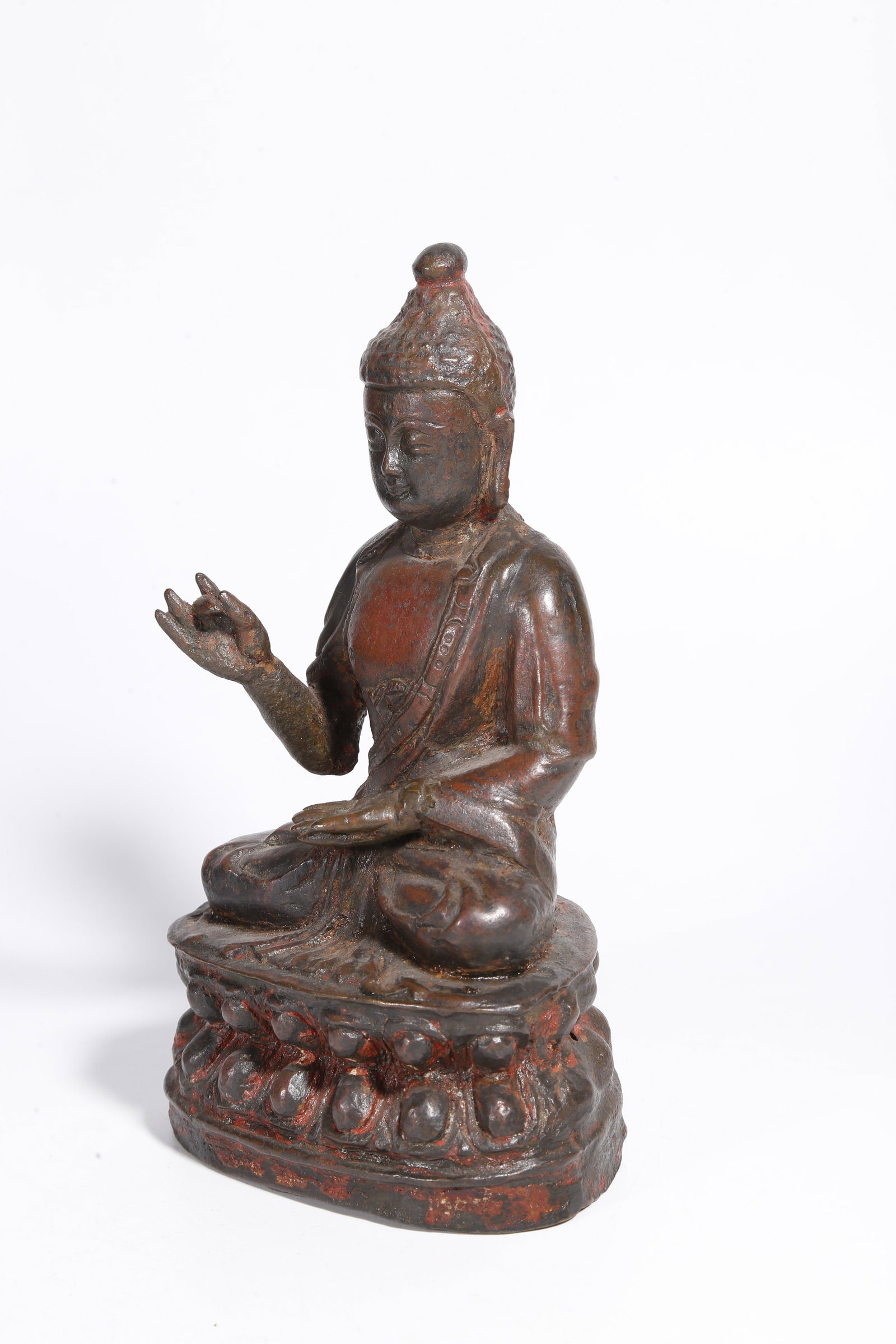 A BRONZE SAKYAMUNI STATUE - 4