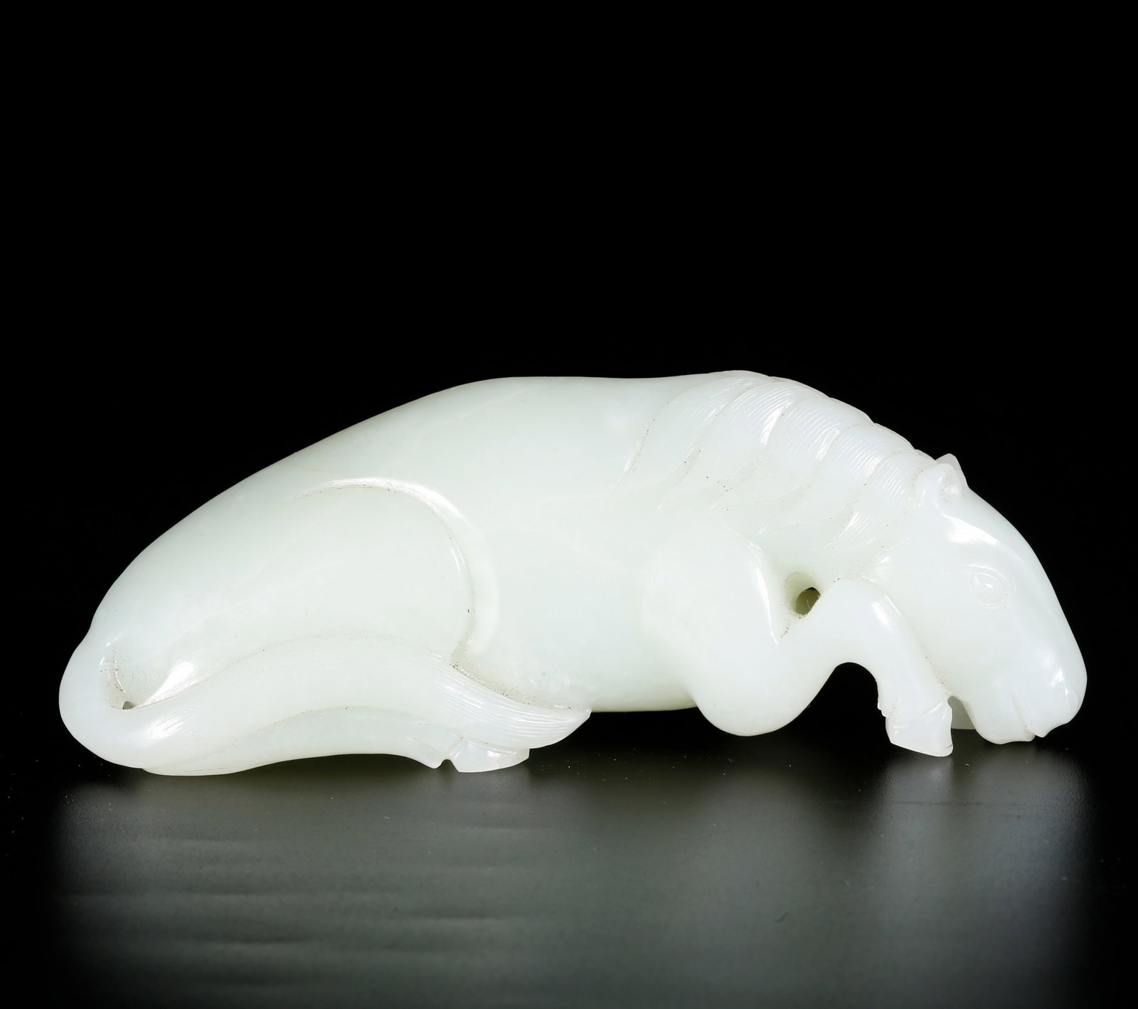 A HETIAN JADE STEED-SHAPED ORNAMENT (1 of 9)