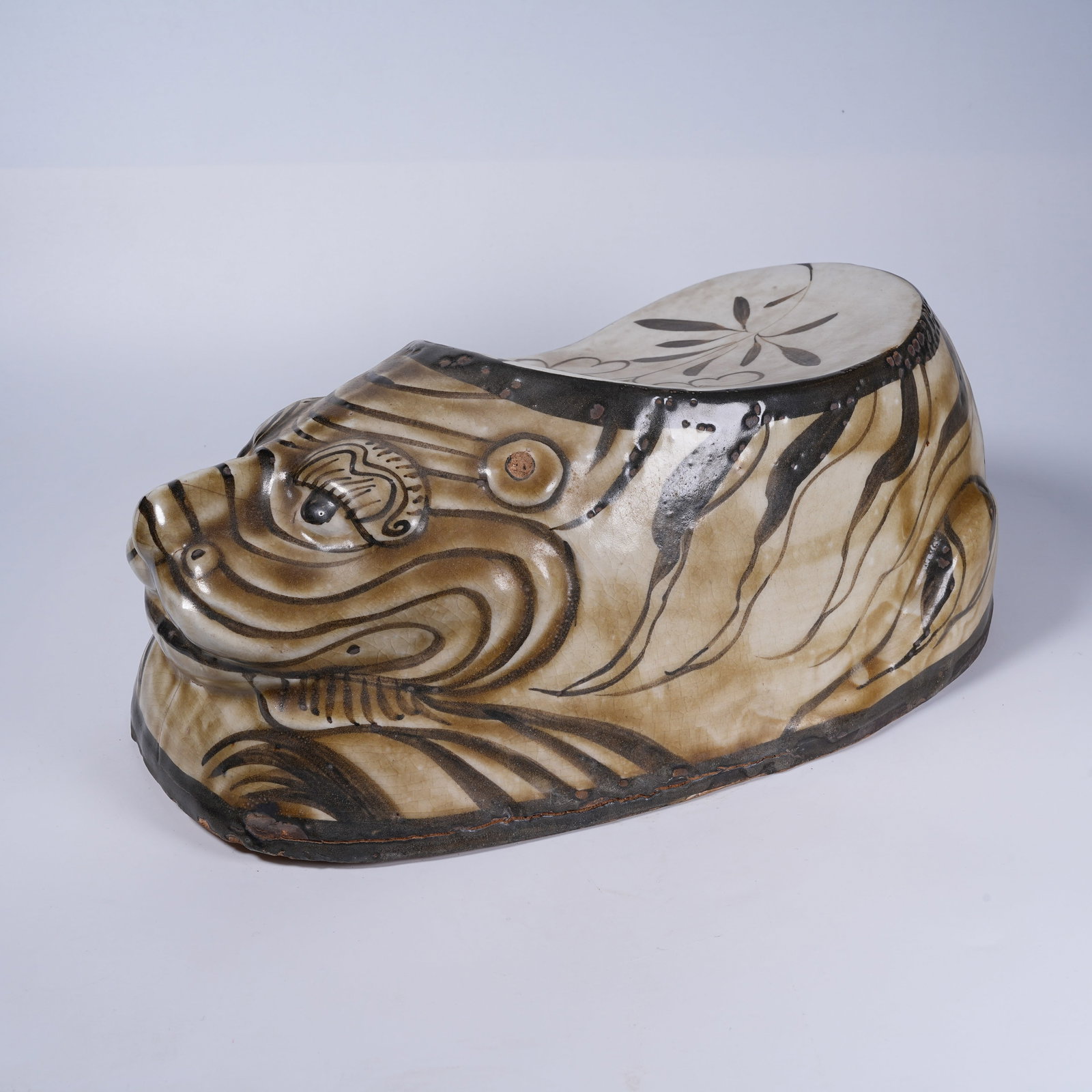 A CIZHOU KILN TIGER PILLOW: Cizhou Kiln Tiger Pillow