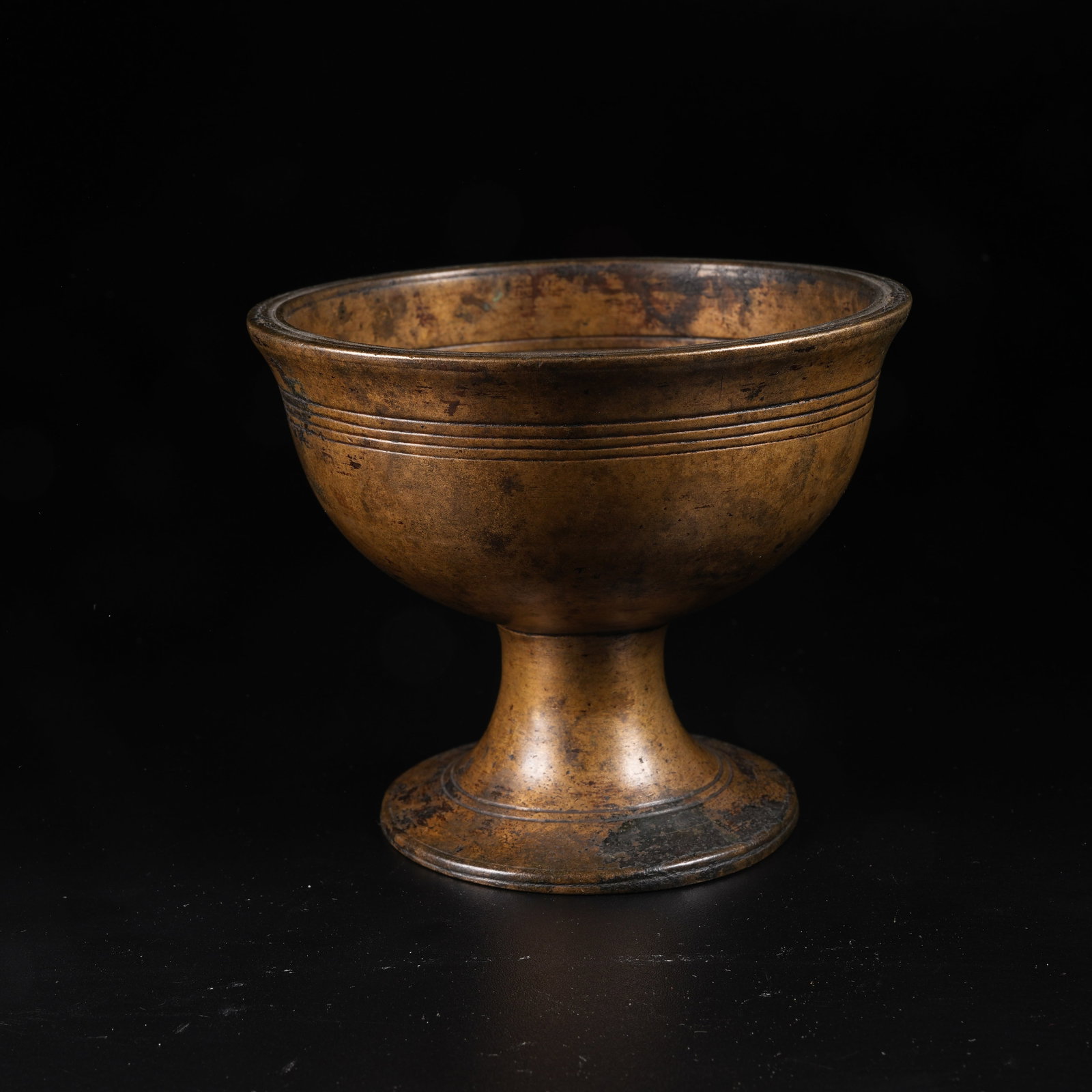 A BRONZE STEM CENSER: Bronze Stem Censer