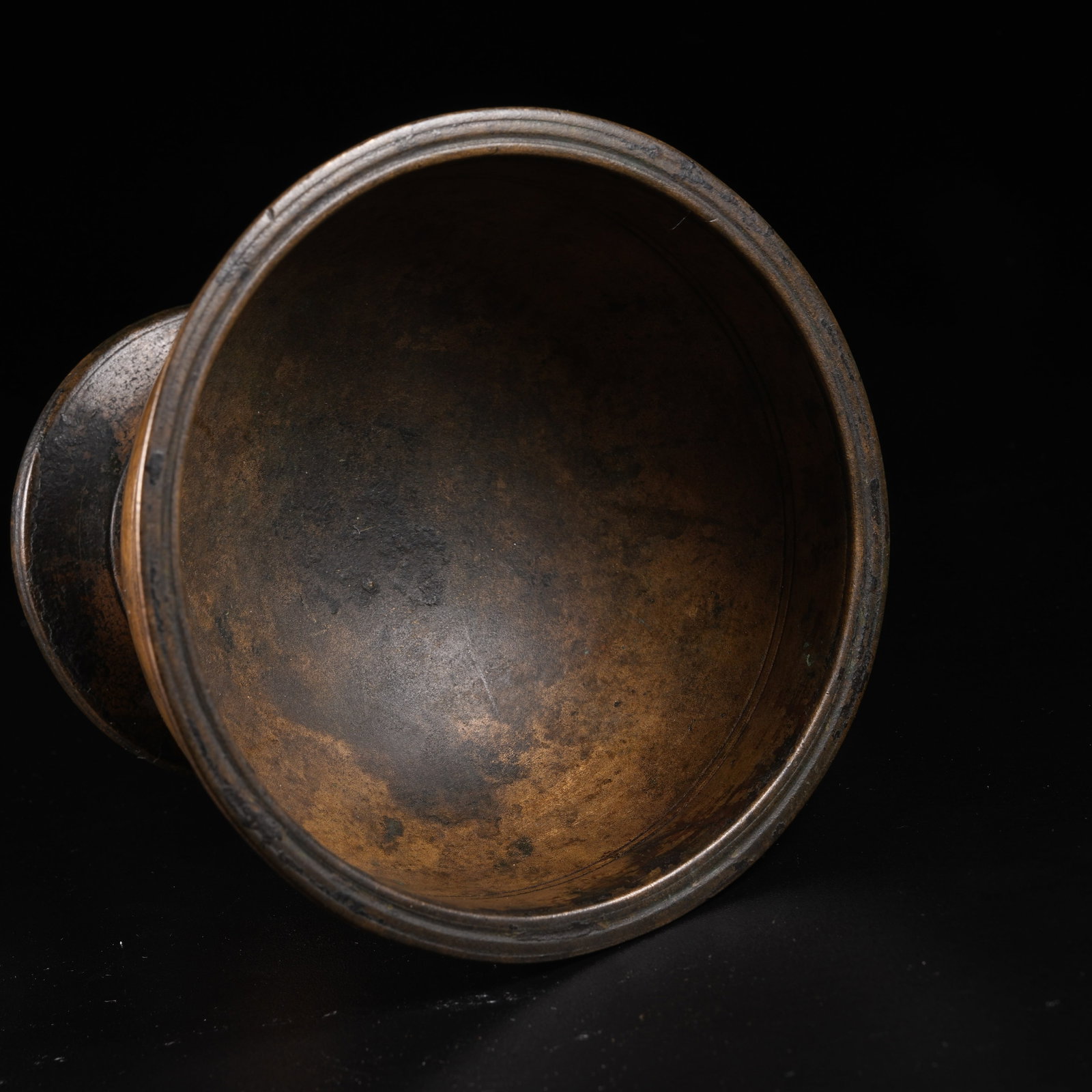 A BRONZE STEM CENSER - 8