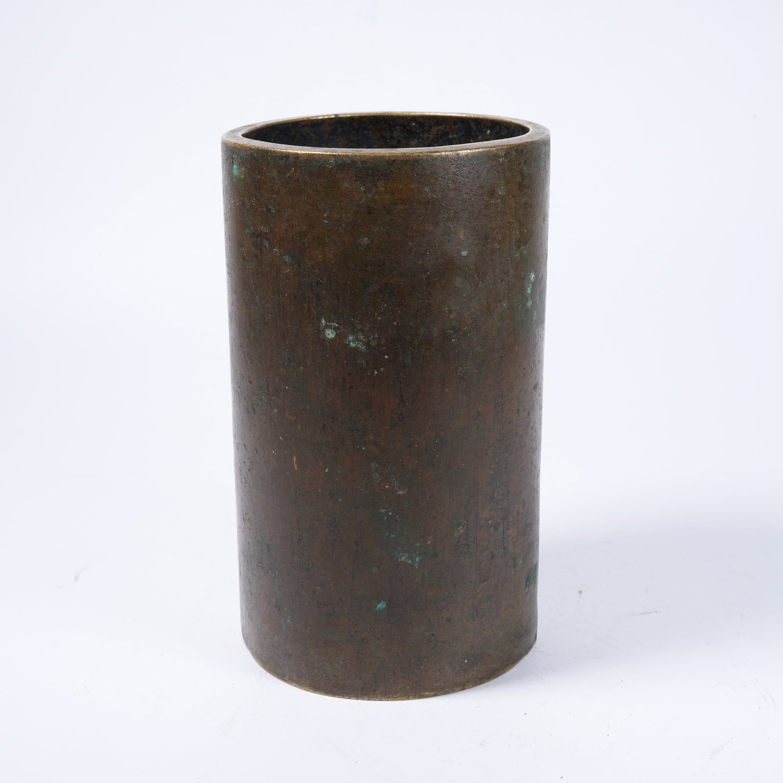 A BRONZE BRUSH POT - 2