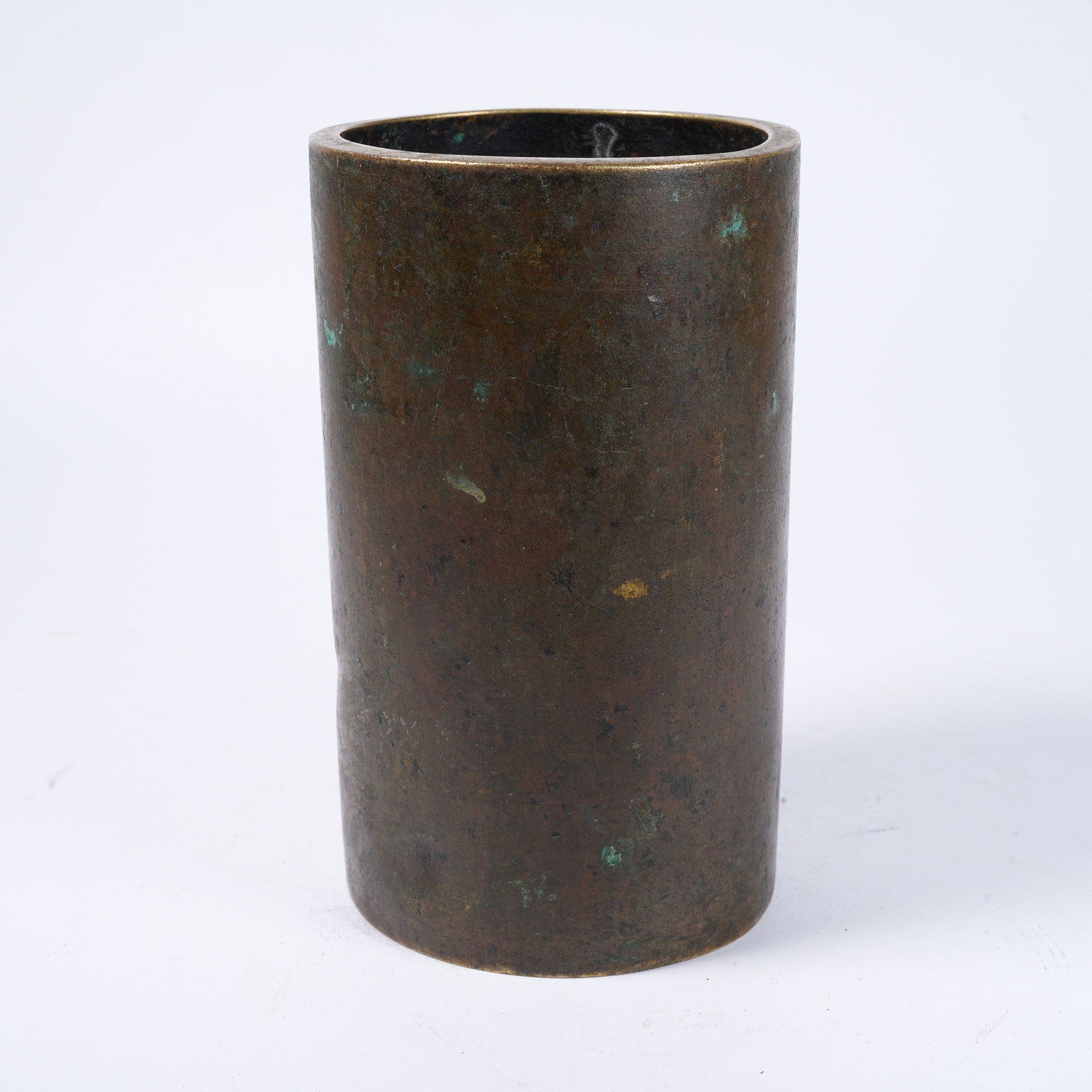 A BRONZE BRUSH POT - 4