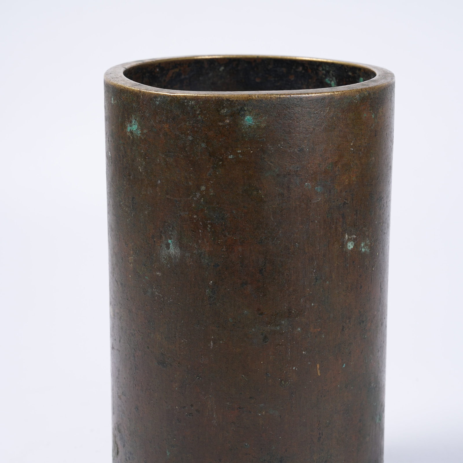 A BRONZE BRUSH POT - 7