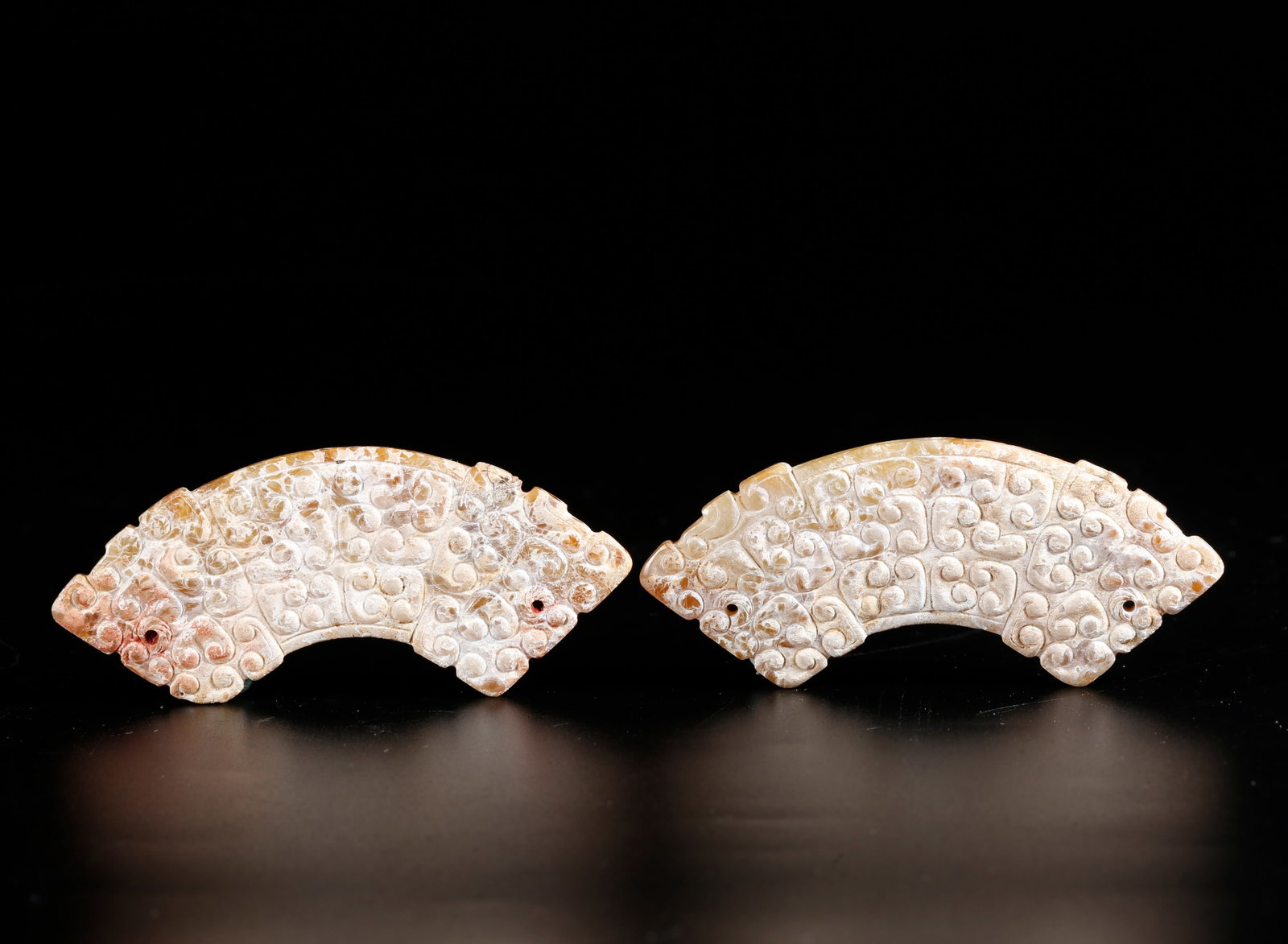 A ANCIENT JADE HUANG PENDANT (A PAIR): Ancient Jade Huang Pendant (A Pair)