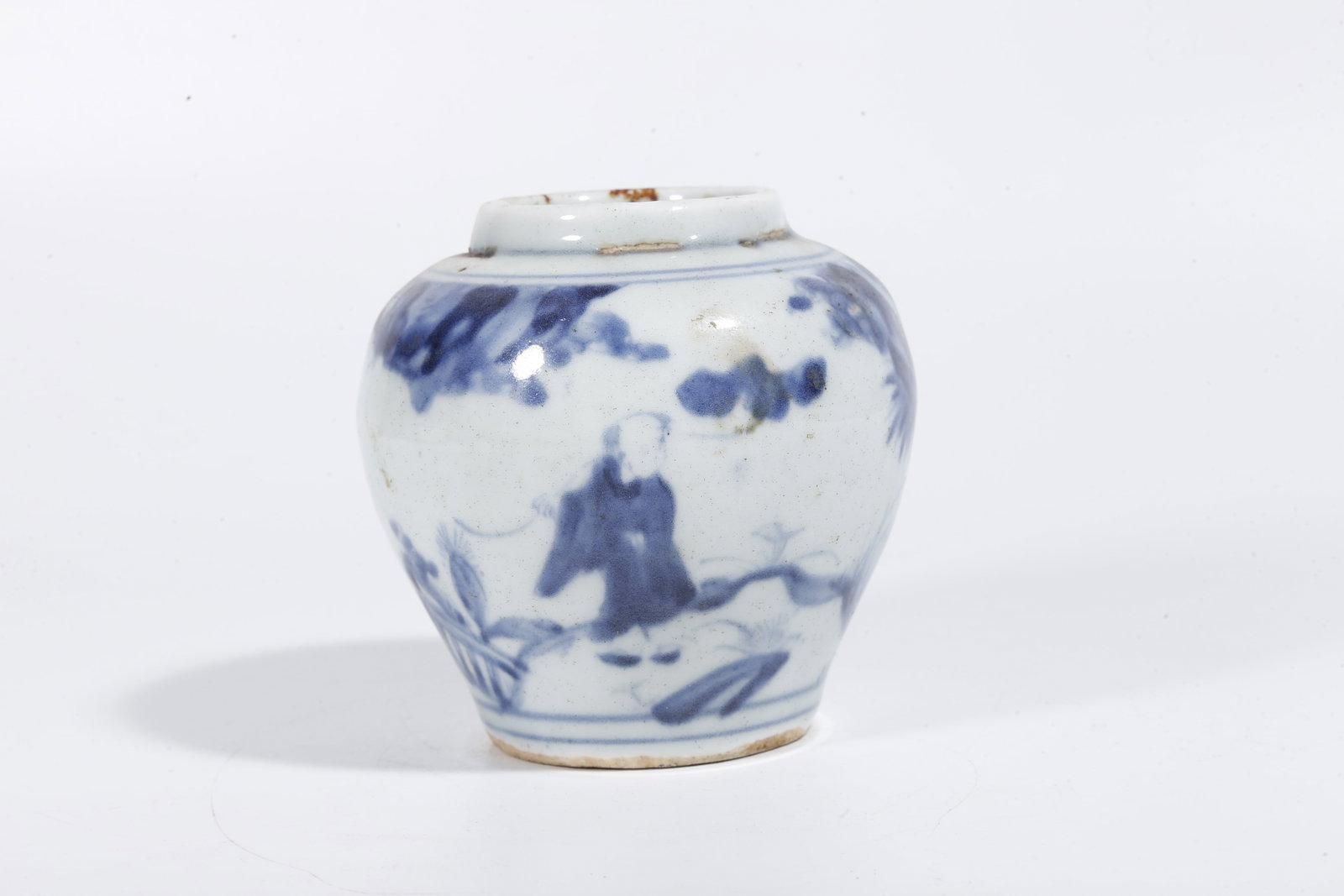 A BLUE AND WHITE BOY PATTERN JAR - 3