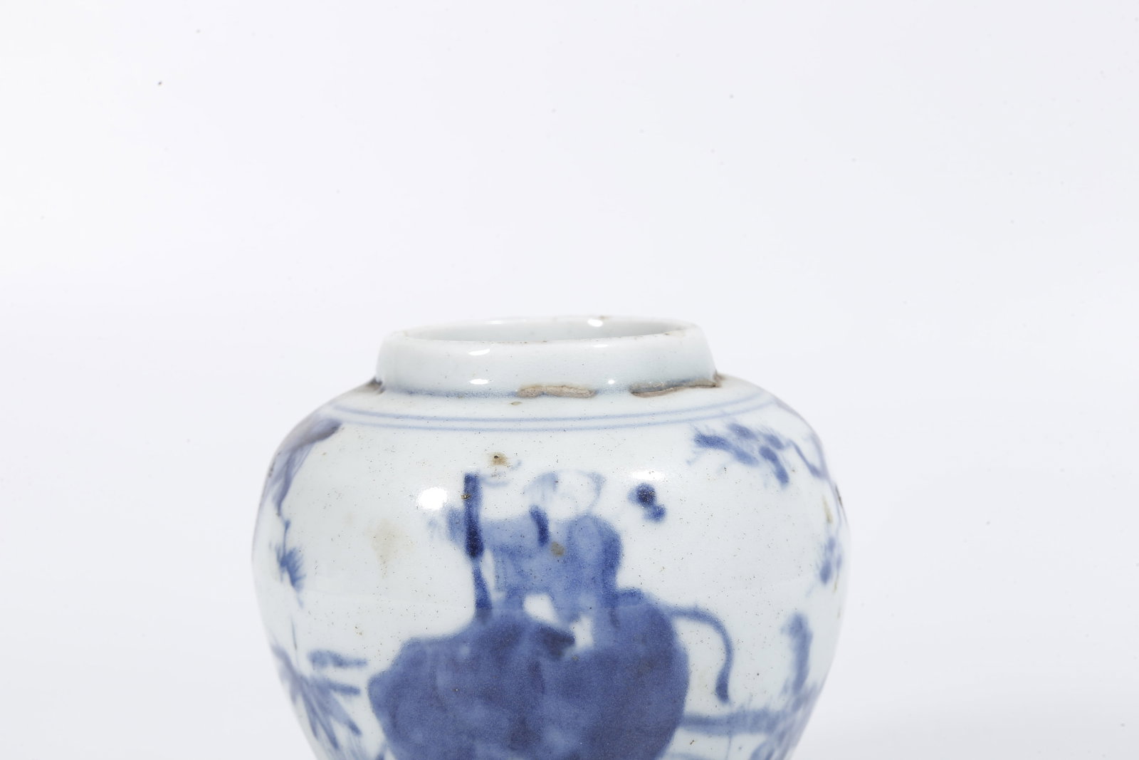A BLUE AND WHITE BOY PATTERN JAR - 5