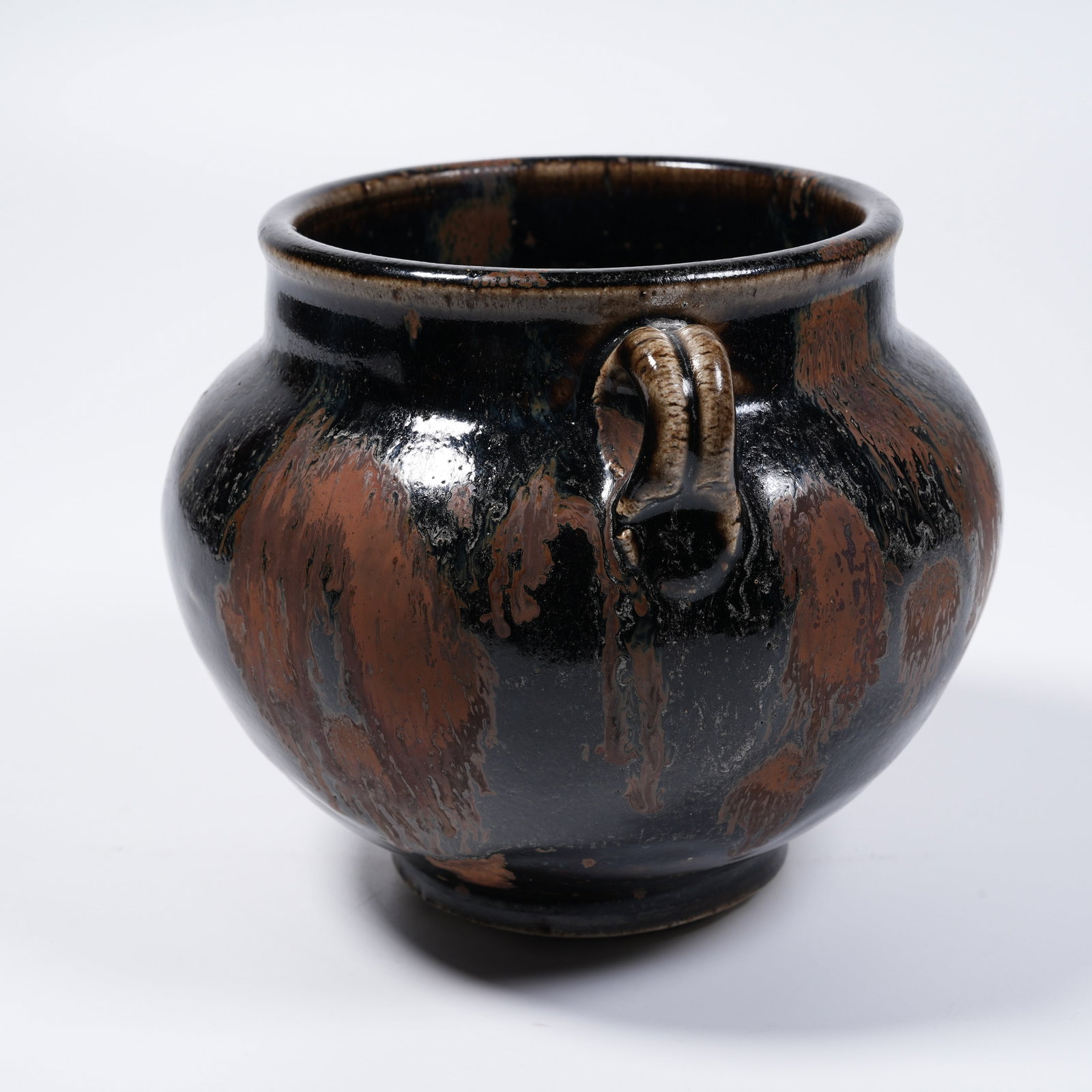 A CIZHOU KILN IRON-RUST PATTERN DOUBLE-LOOP JAR - 2