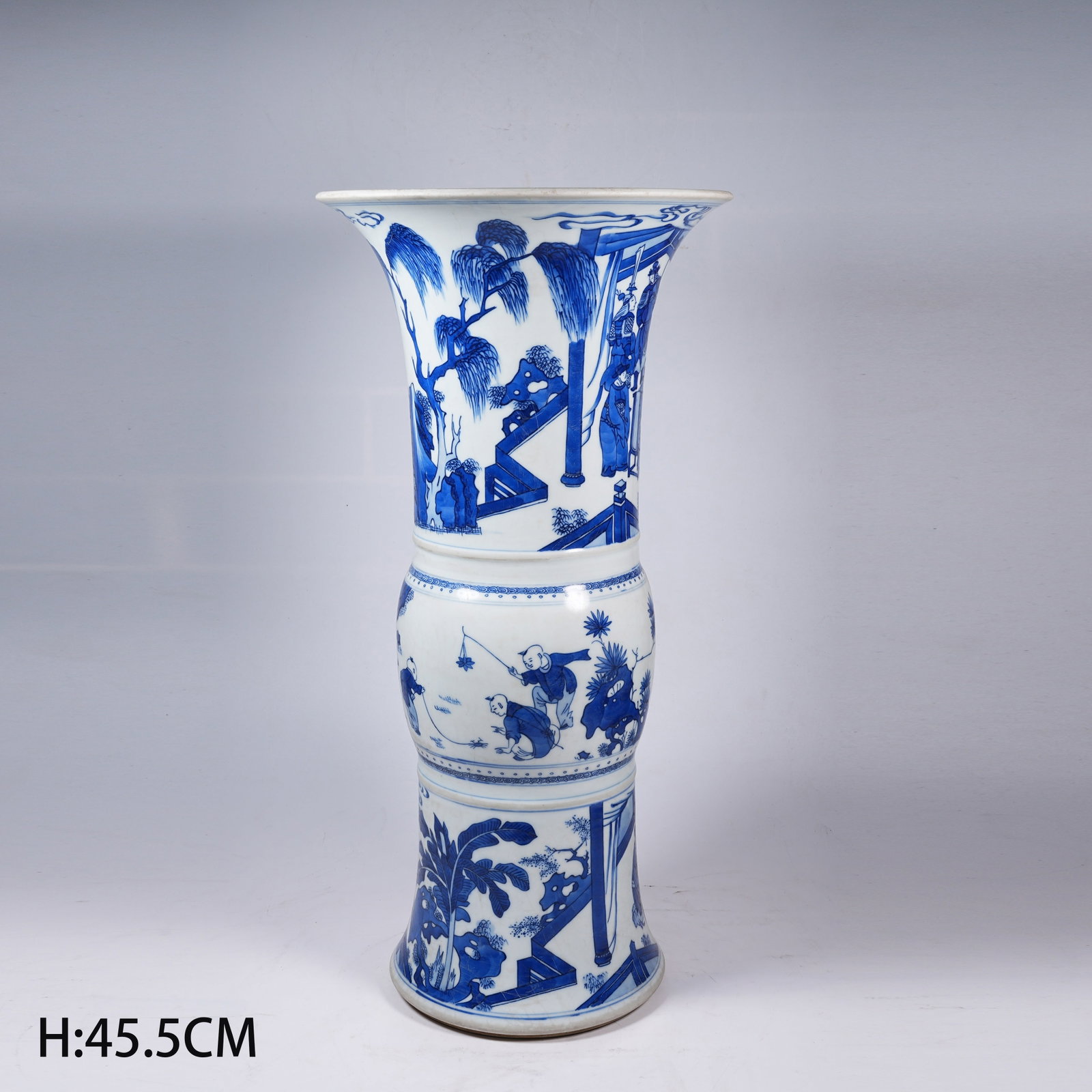 A BLUE AND WHITE CHILDREN AT PLAY SCENE: Blue and White Children at Play Scene