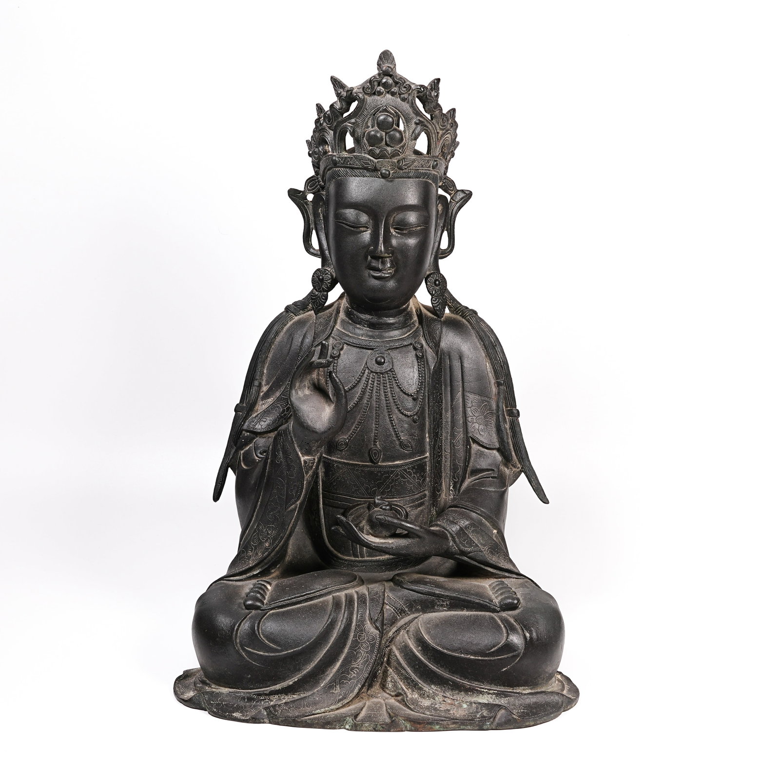 A BRONZE KSITIGARBHA BODHISATTVA STATUE (1 of 9)