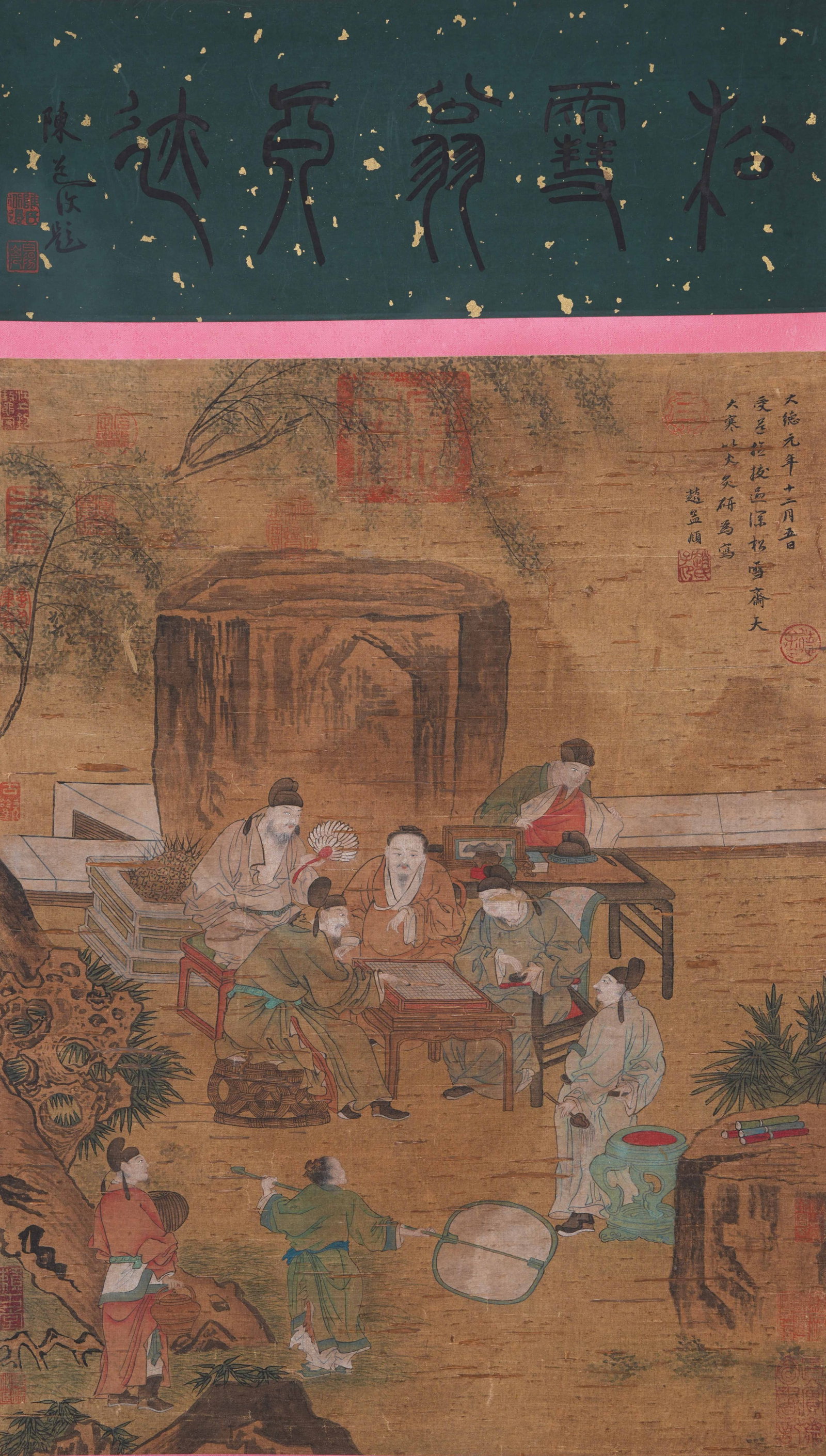 A FIGURE PAINTING ON SILK BY ZHAO MENGFU.趙孟頫: Figure Painting on Silk by Zhao Mengfu.趙孟頫